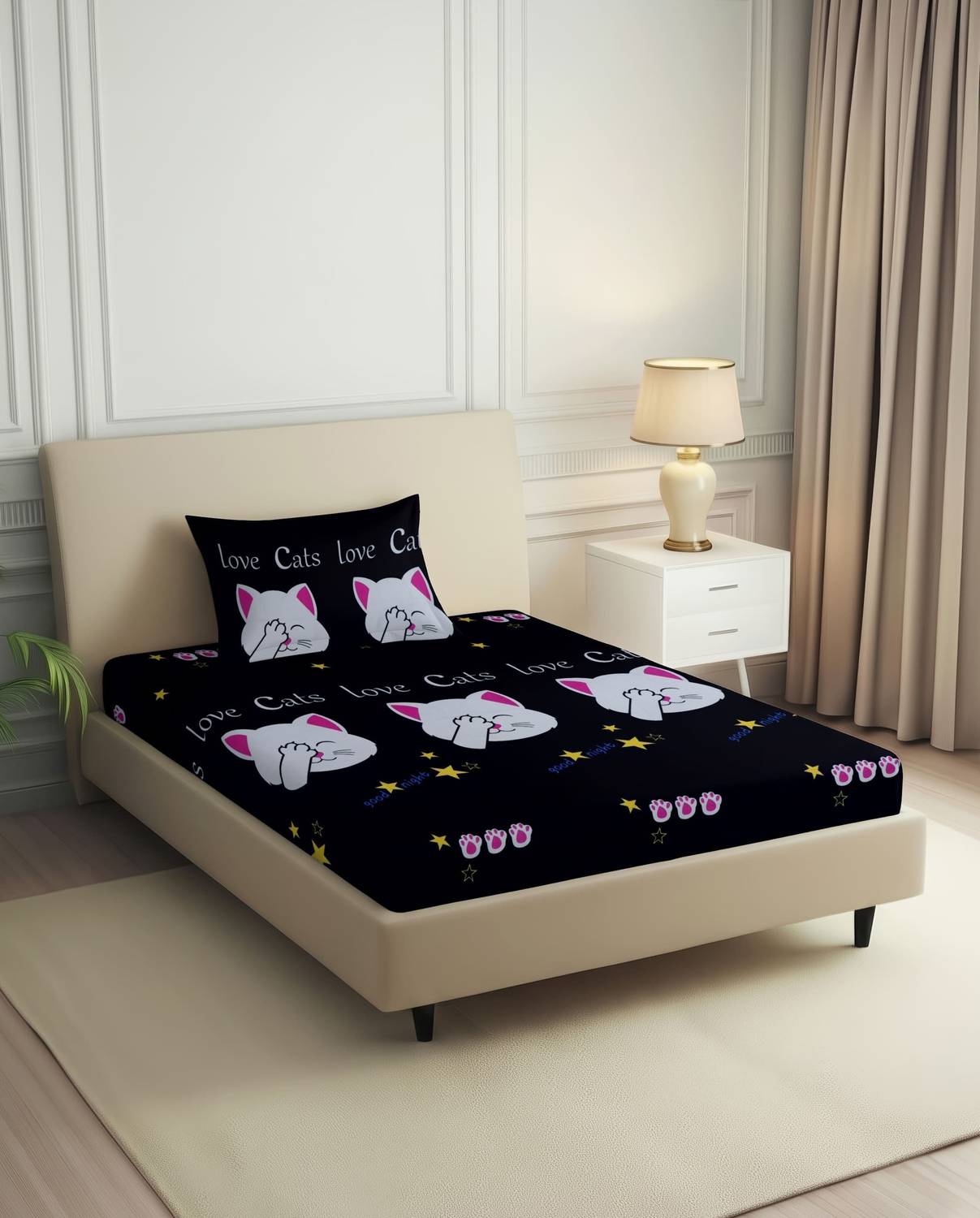 BLUEDOT Cotton Single Flat 260 TC Printed 1 Summer Bedsheet