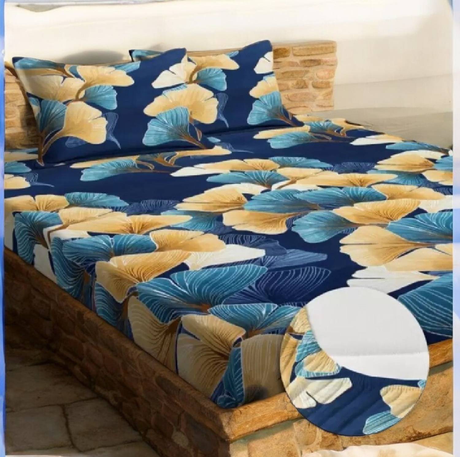 Comfolust Cotton Double Fitted (Elastic) 300 TC Printed 1 Bedshee