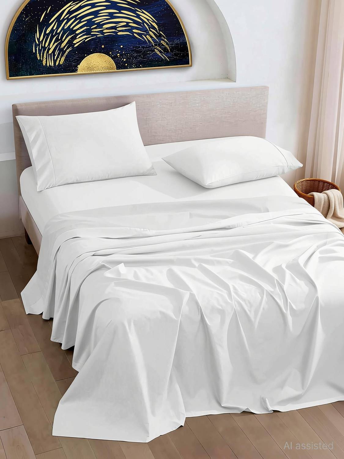 lacoza Cotton King 400 TC Bedsheet with 2 Pillow Covers - Image 2
