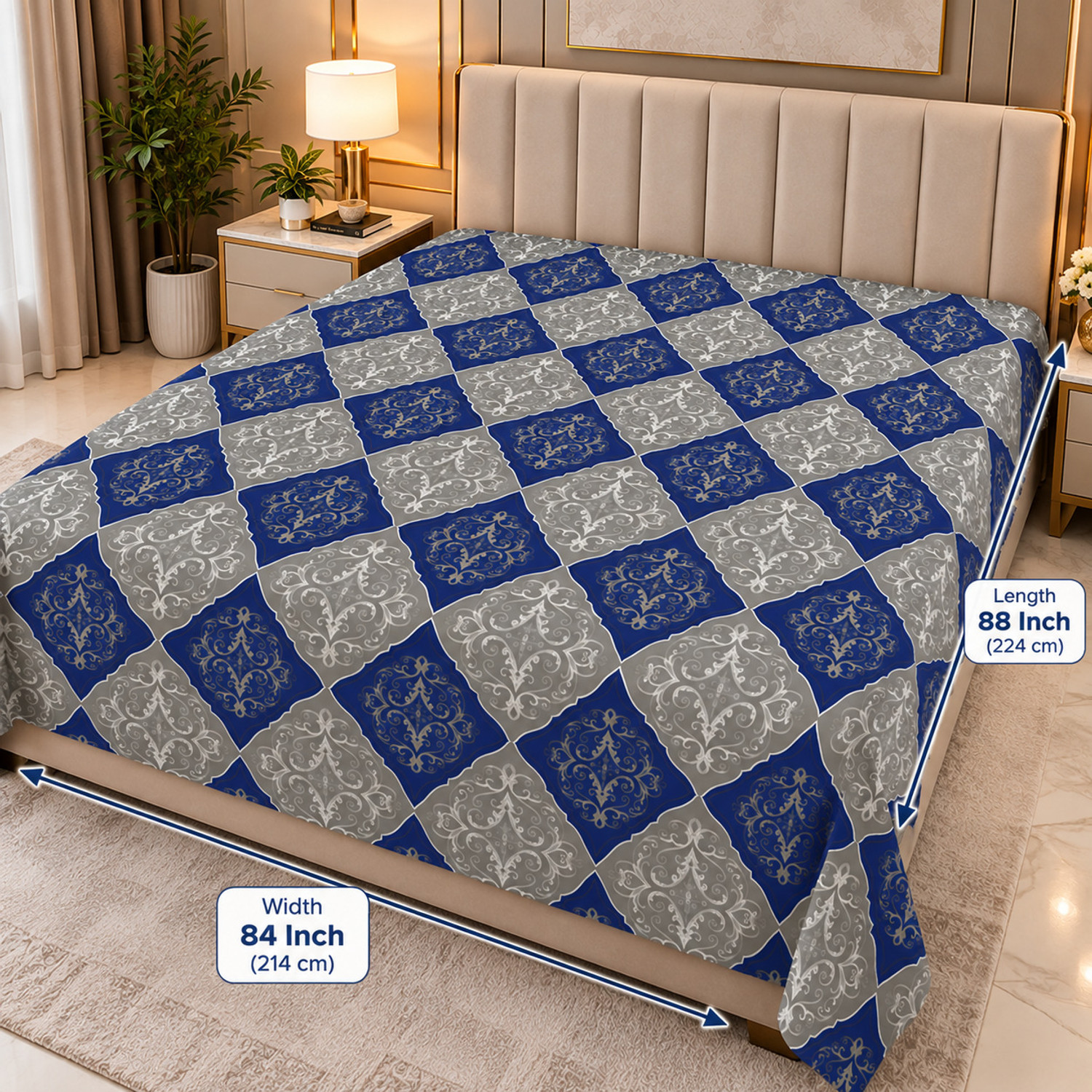 Image of DREAM LIVING Microfiber Double Flat 110 TC Printed 1 Bedsheet