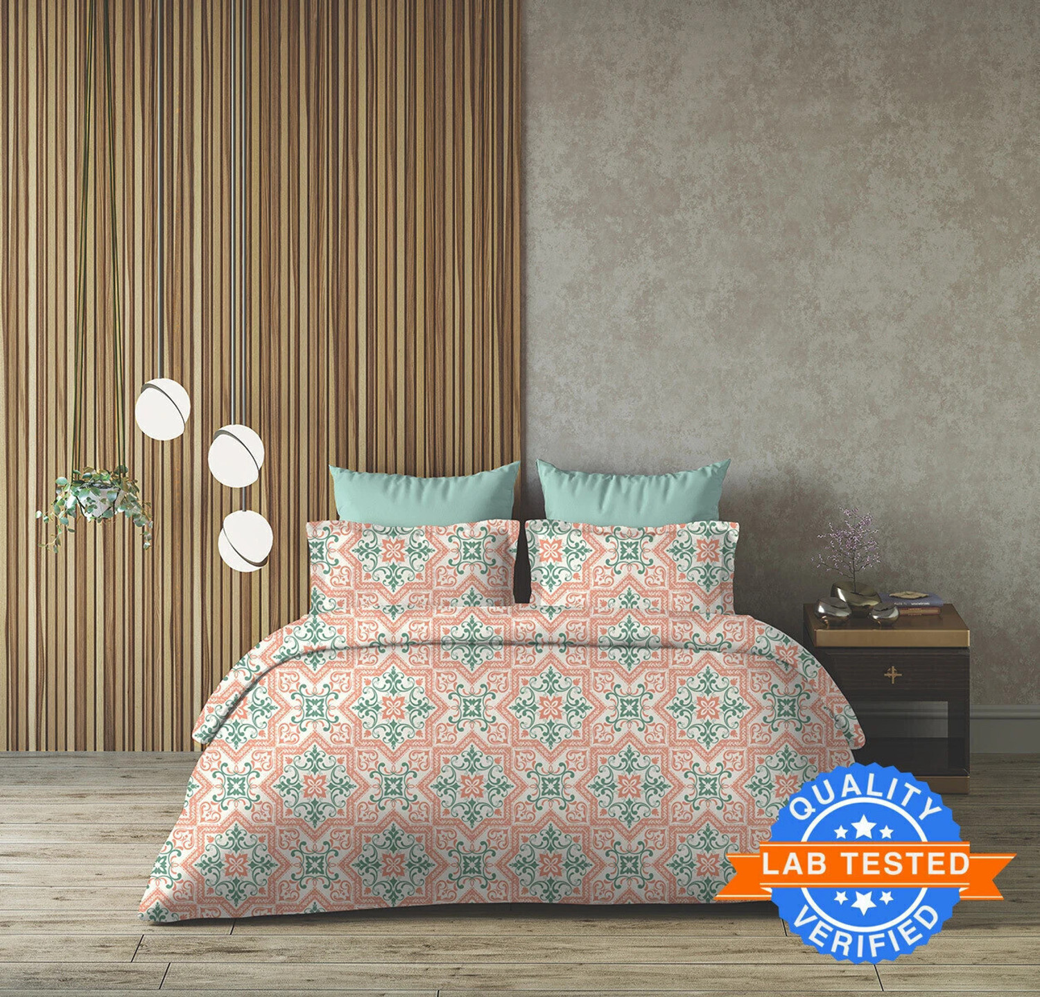 Image of Arvind Cotton King Flat 120 TC Floral 1 Bedsheet with 2 Pillow Covers