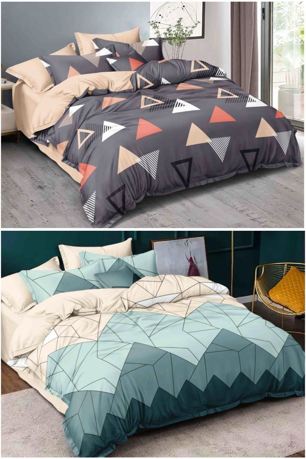 Image of CHHILAKIYA Cotton King Flat 152 TC Checkered 2 Bedsheets with 4 Pillow Covers