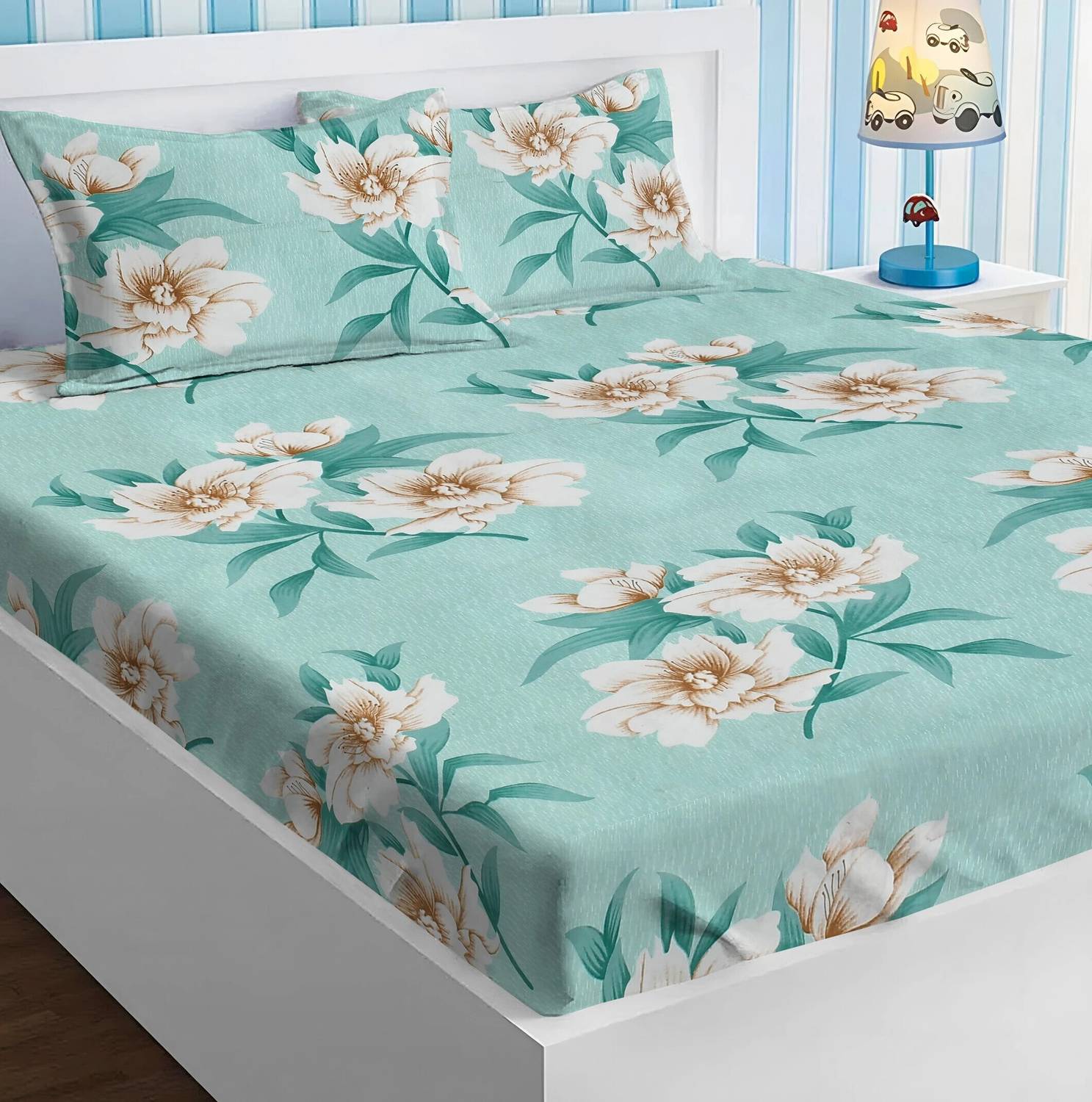 Flipkart SmartBuy Microfiber Double Flat 144 TC Floral 1 Bedsheet