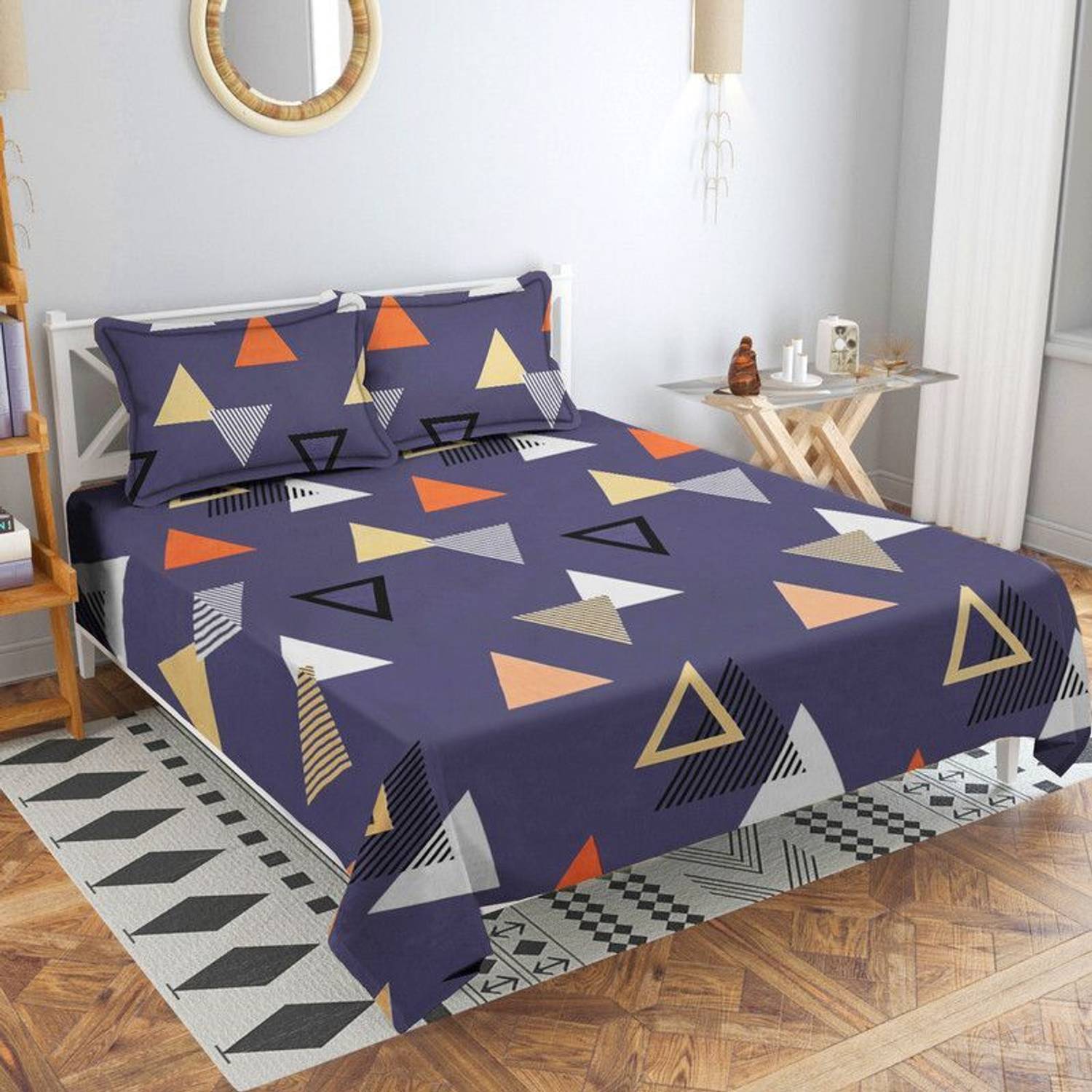 VAS COLLECTIONS Cotton Double Flat 220 TC Floral 1 Bedsheet (Ligh