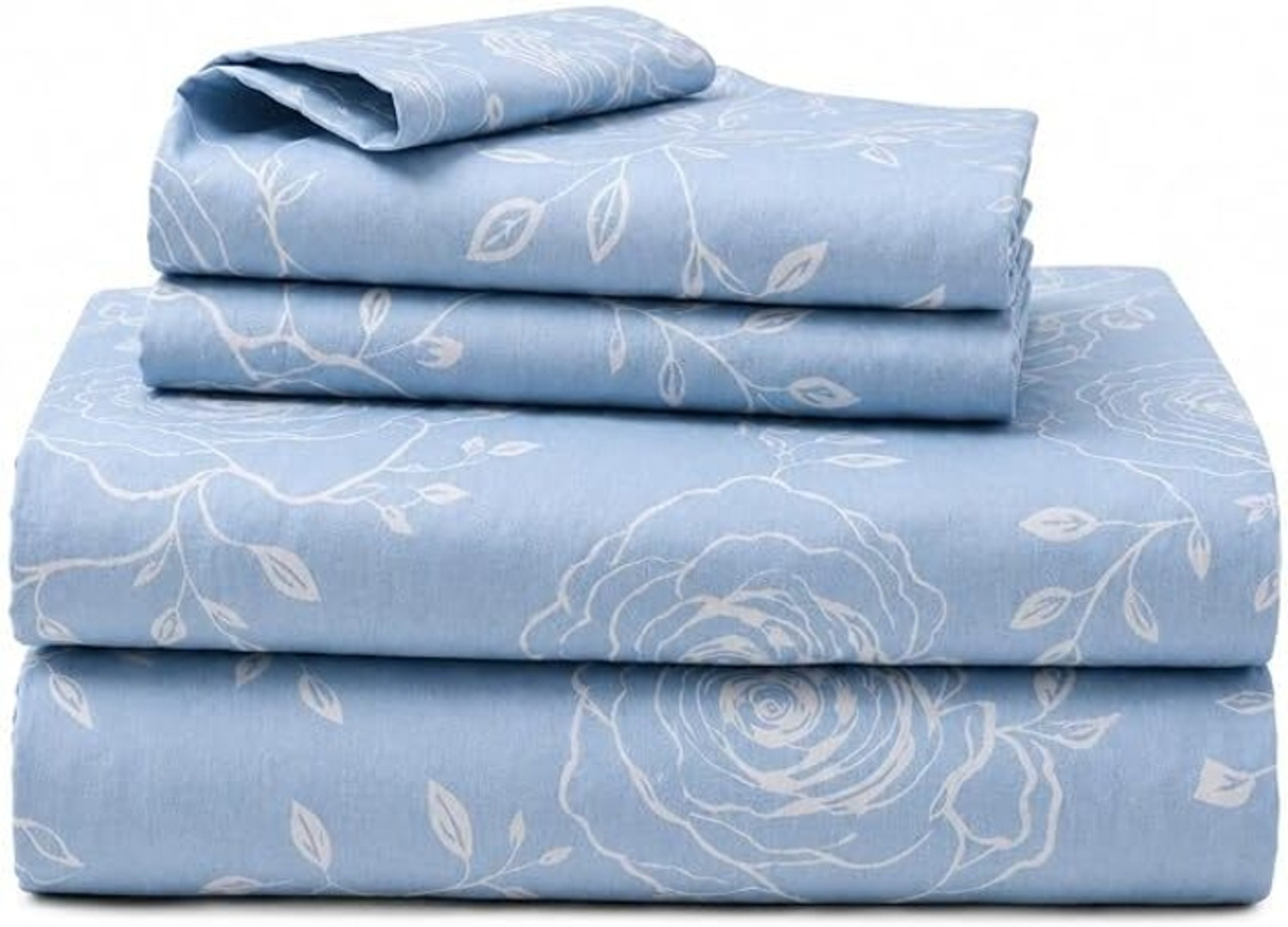 Image of parth international Cotton Double Flat 400 TC Floral 1 Bedsheet with 2 Pillow Covers