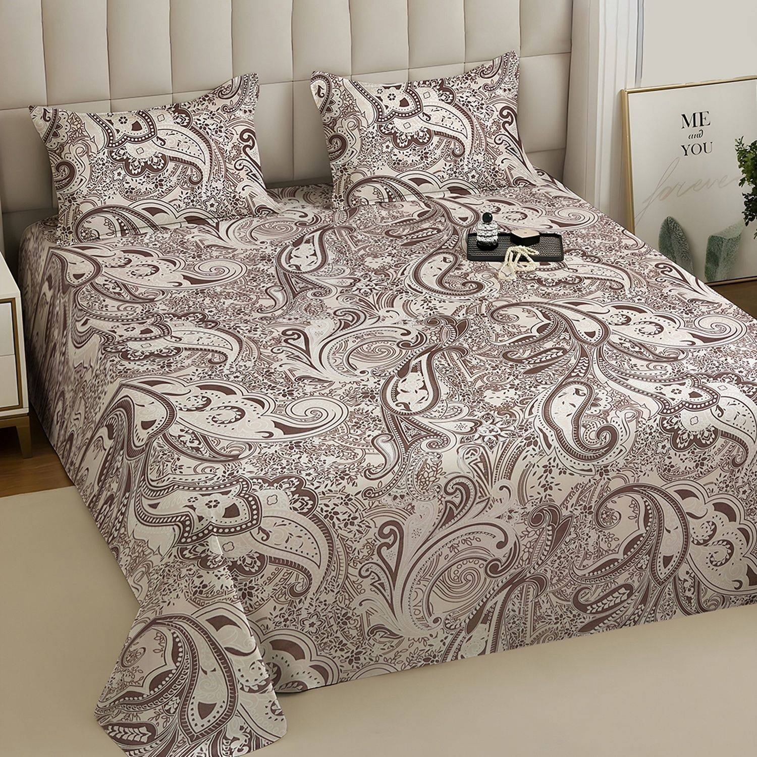 Weave & Decor Cotton Double Flat 144 TC Printed 1 Summer Bedsheet