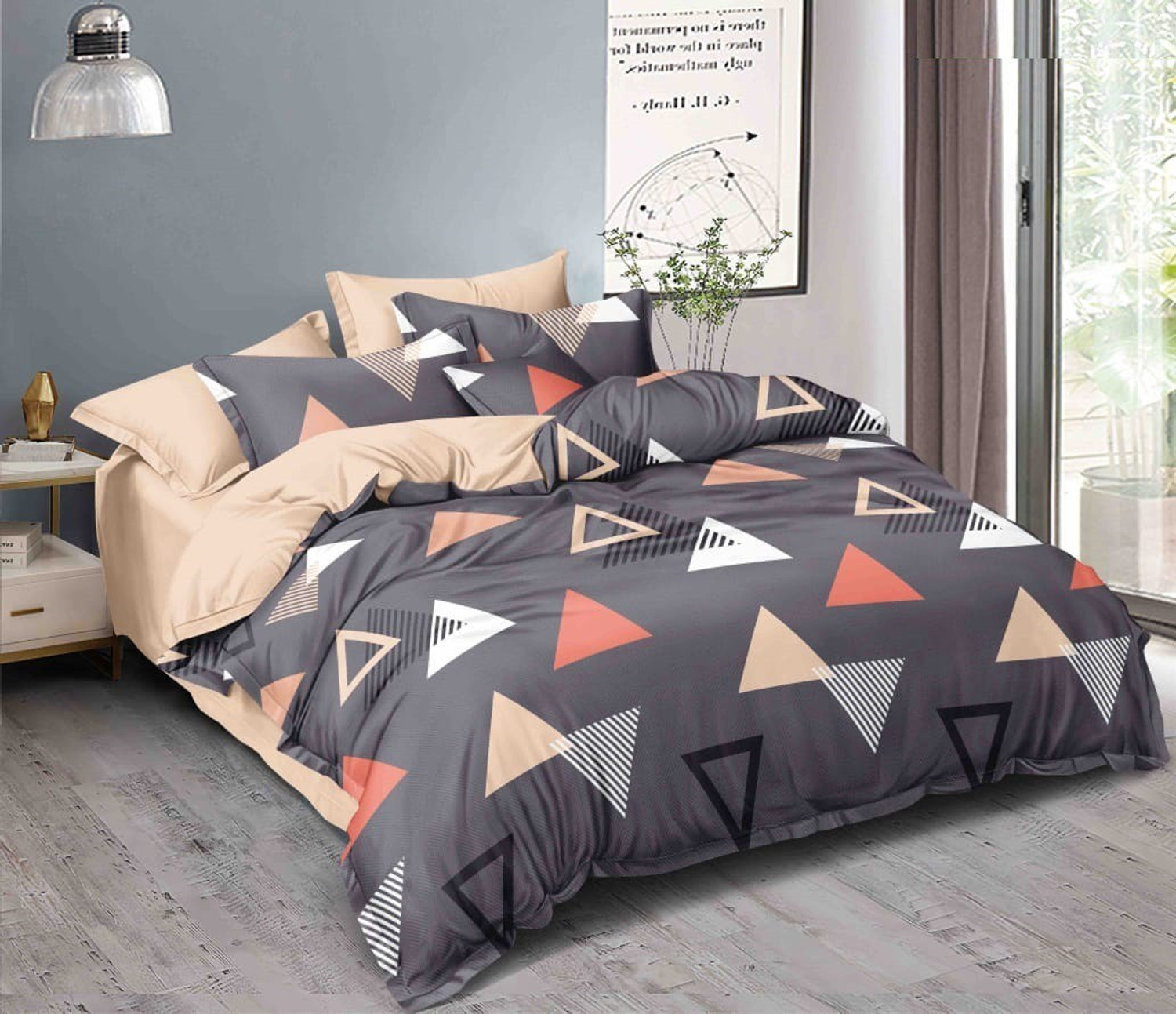 Image of CHHILAKIYA Cotton King Flat 152 TC Checkered 2 Bedsheets with 4 Pillow Covers