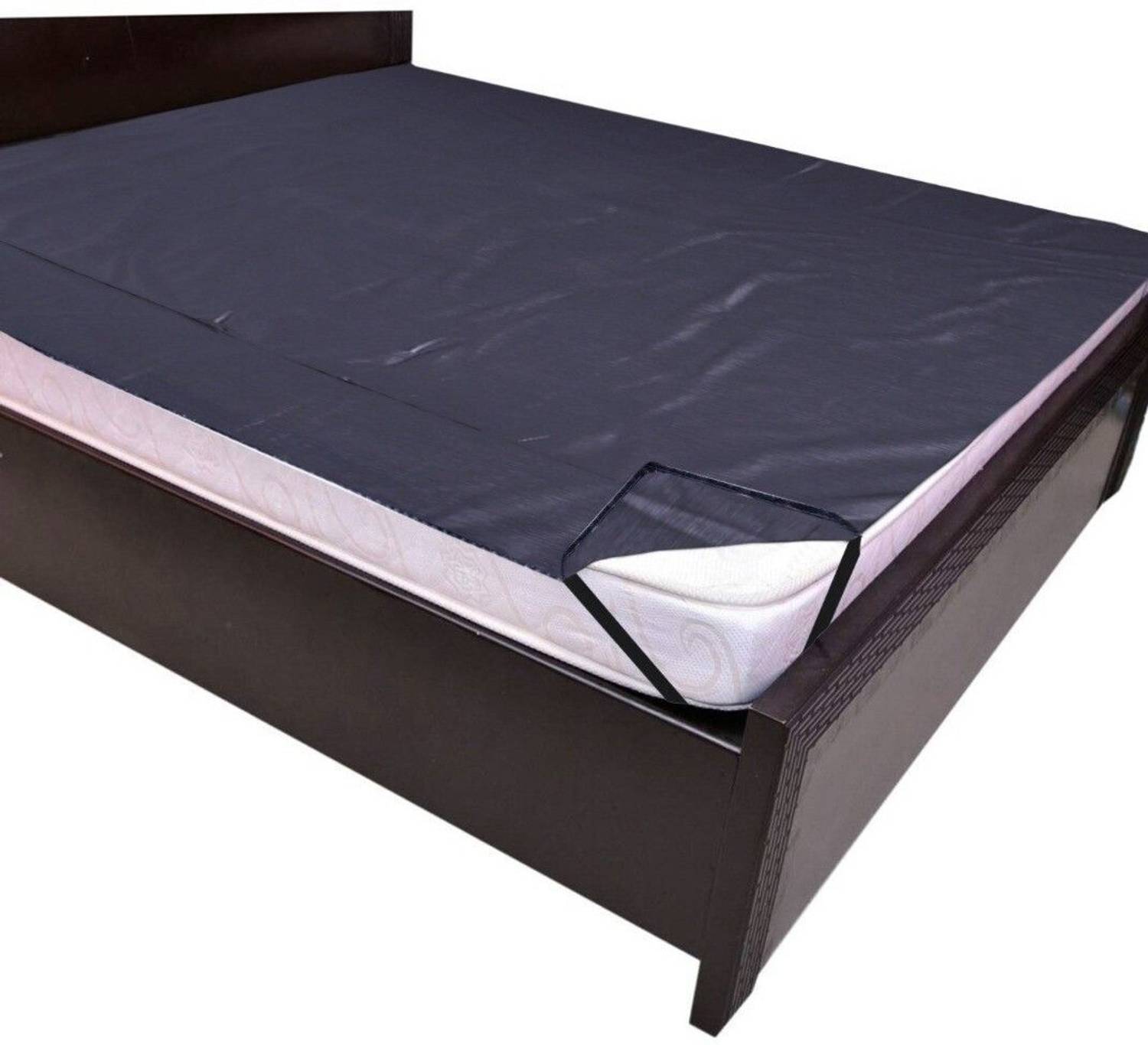 Ghar Sajja Polyester Double Fitted (Elastic) 120 TC Solid 1 Bedsh