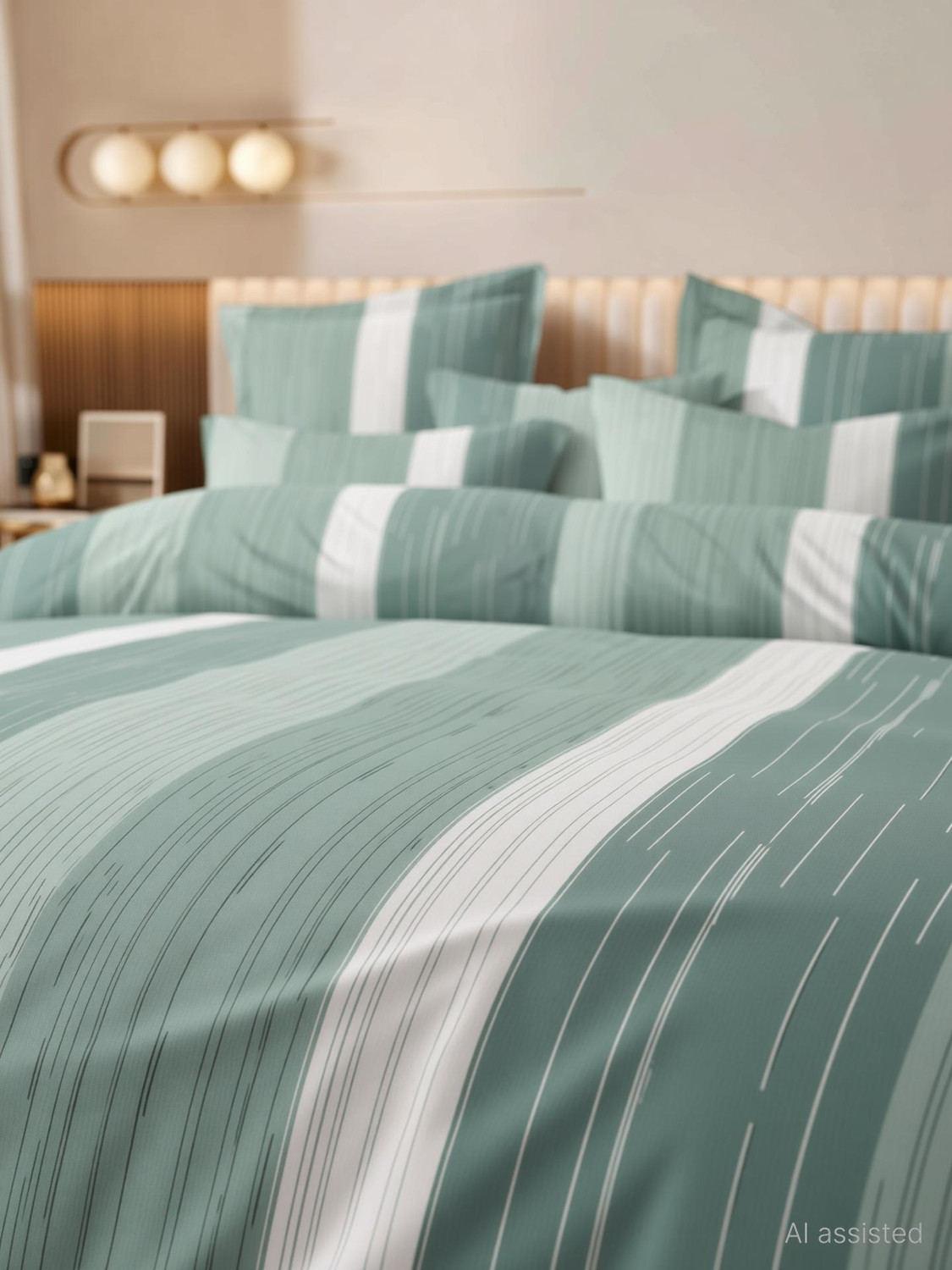 Image of LUMORA NEST Cotton Super King Flat 300 TC Printed 1 Bedsheet with 2 Pillow Covers