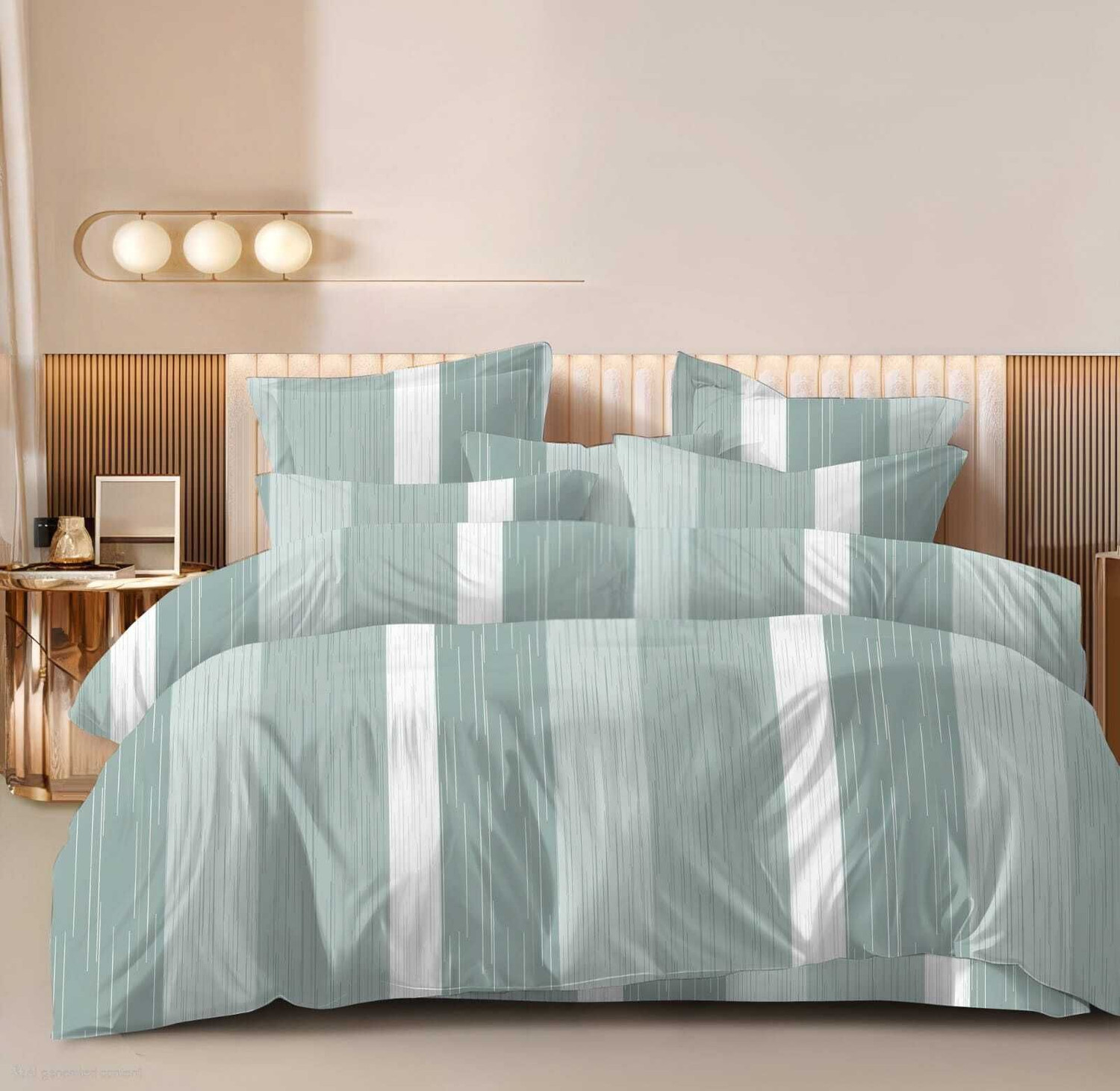 Image of LUMORA NEST Cotton Super King Flat 300 TC Printed 1 Bedsheet with 2 Pillow Covers