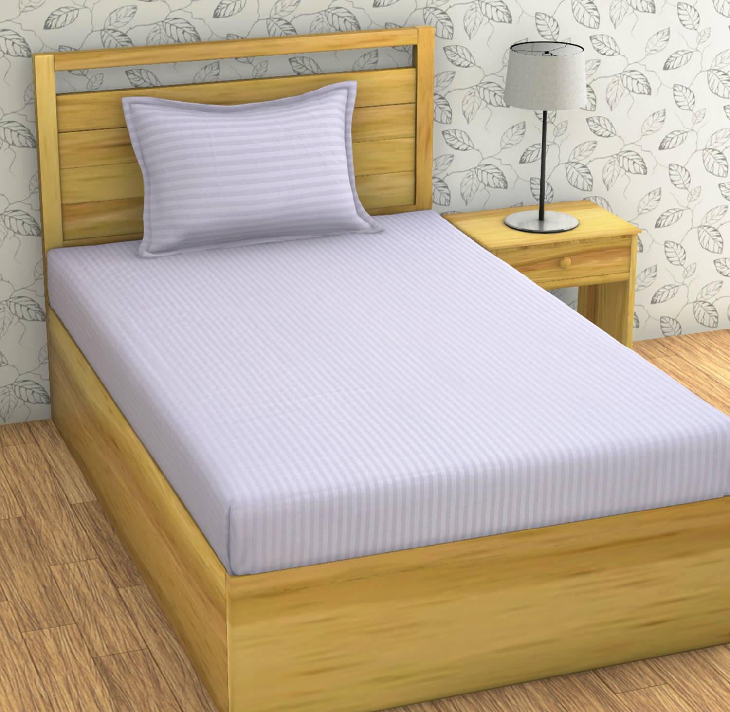 BROMWICK Microfiber Single Flat 144 TC Solid 2 Bedsheets with 4 Pillow Covers