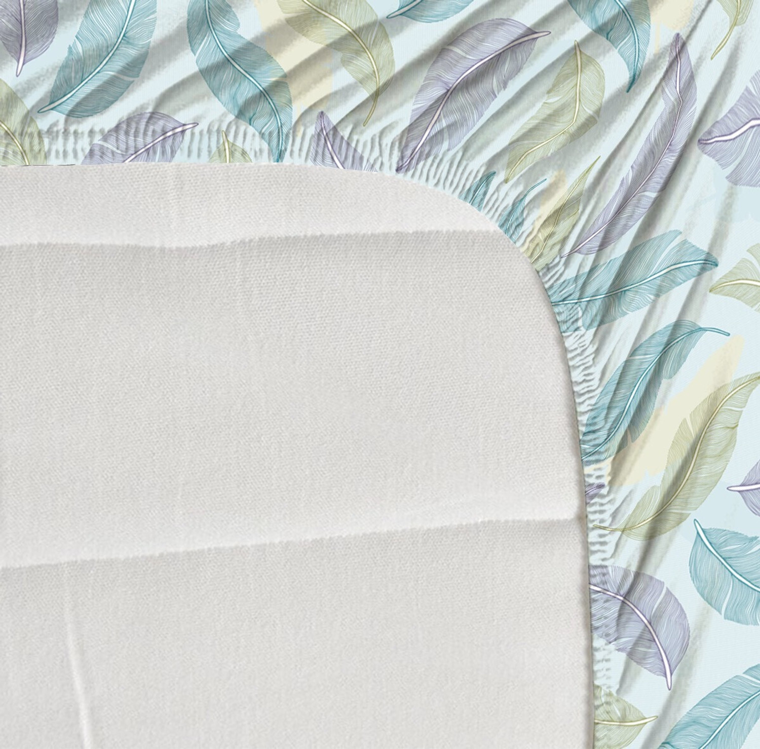 Image of KURRY HOME FURNISHING Cotton Super King Fitted (Elastic) 250 TC Printed 1 Bedsheet with 2 Pillow Covers