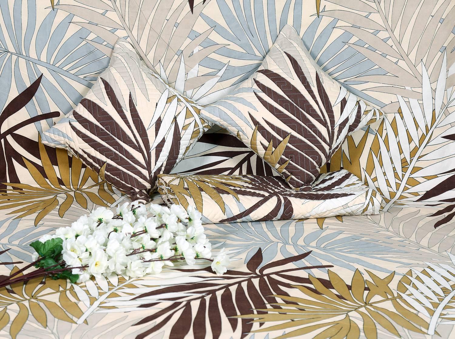 ANIKET Cotton Double, King Flat 190 TC Printed 1 Bedsheet with 2