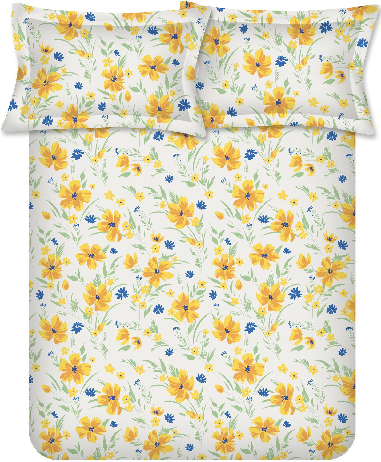 Image of Raymond Home Cotton Double Fitted (Elastic) 104 TC Floral 1 Bedsheet