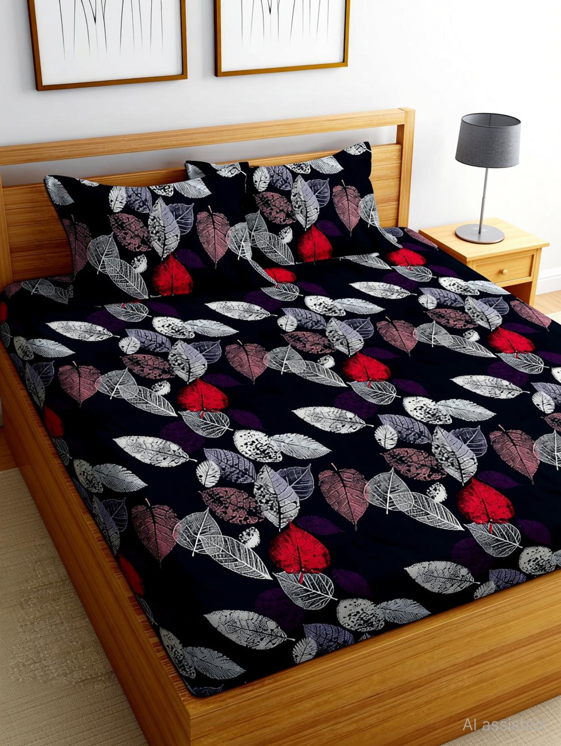 Image of driji Cotton Double Fitted (Elastic) 240 TC Printed 1 Bedsheet