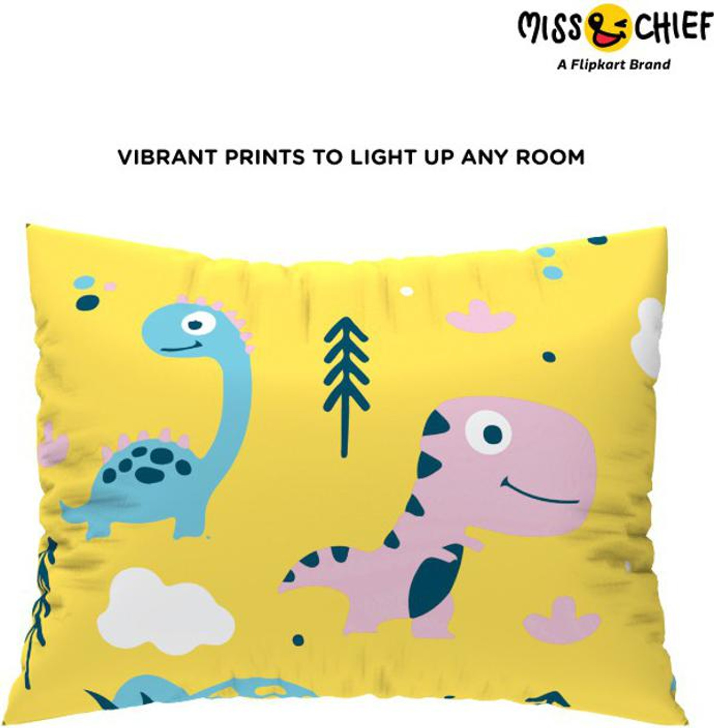 Image of Miss & Chief Polyester Double Flat 132 TC Printed 1 Bedsheet with 2 Pillow Covers