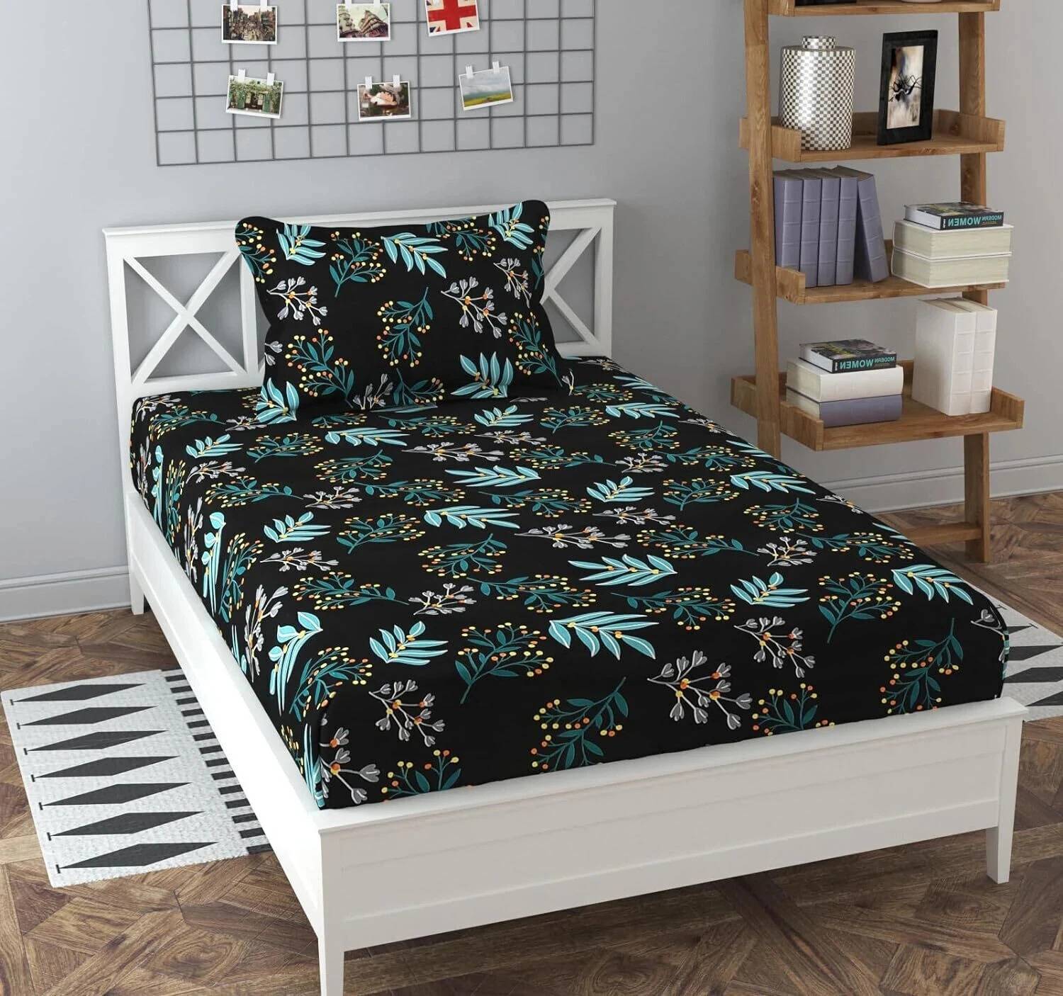 Decent Home 144 TC Striped Bedsheet with 2 Pillow Covers - Image 1