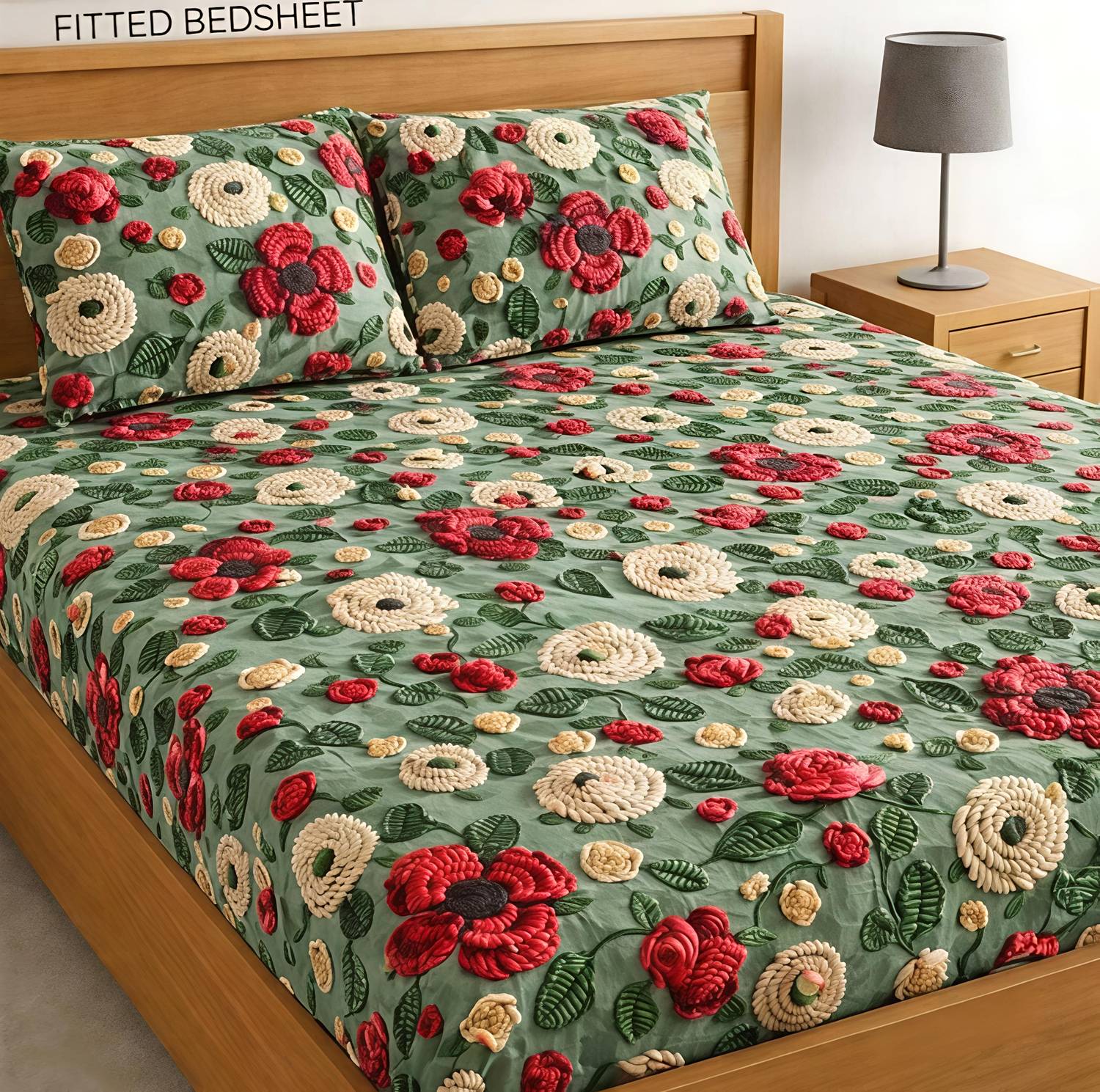 Decent Home Cotton Double Fitted (Elastic) 240 TC Floral 1 Bedshe