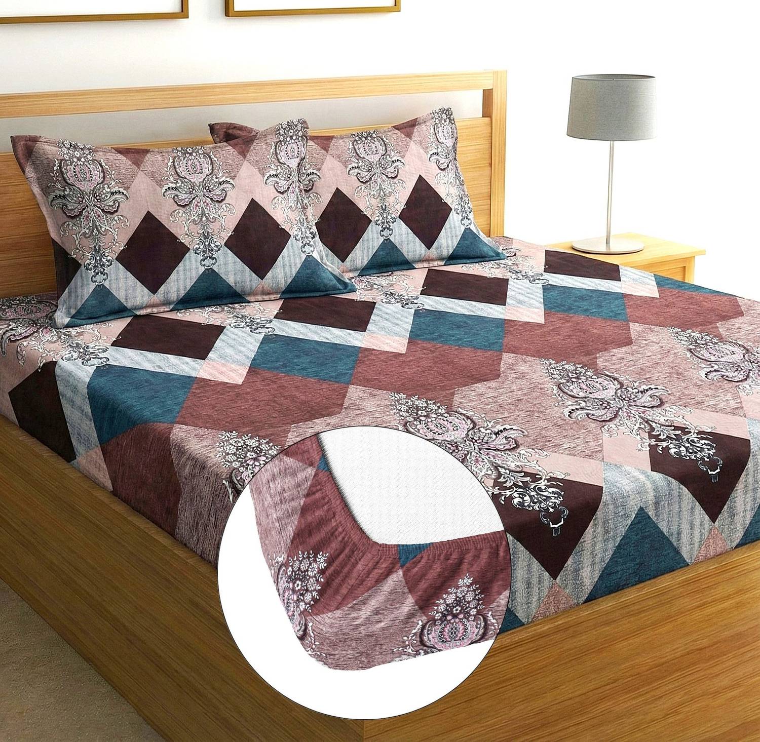 Flipkart Perfect Homes 244 TC Cotton Double Fitted Bedsheet with 2 Pillow Covers at ₹292 (85% Off) – Flipkart