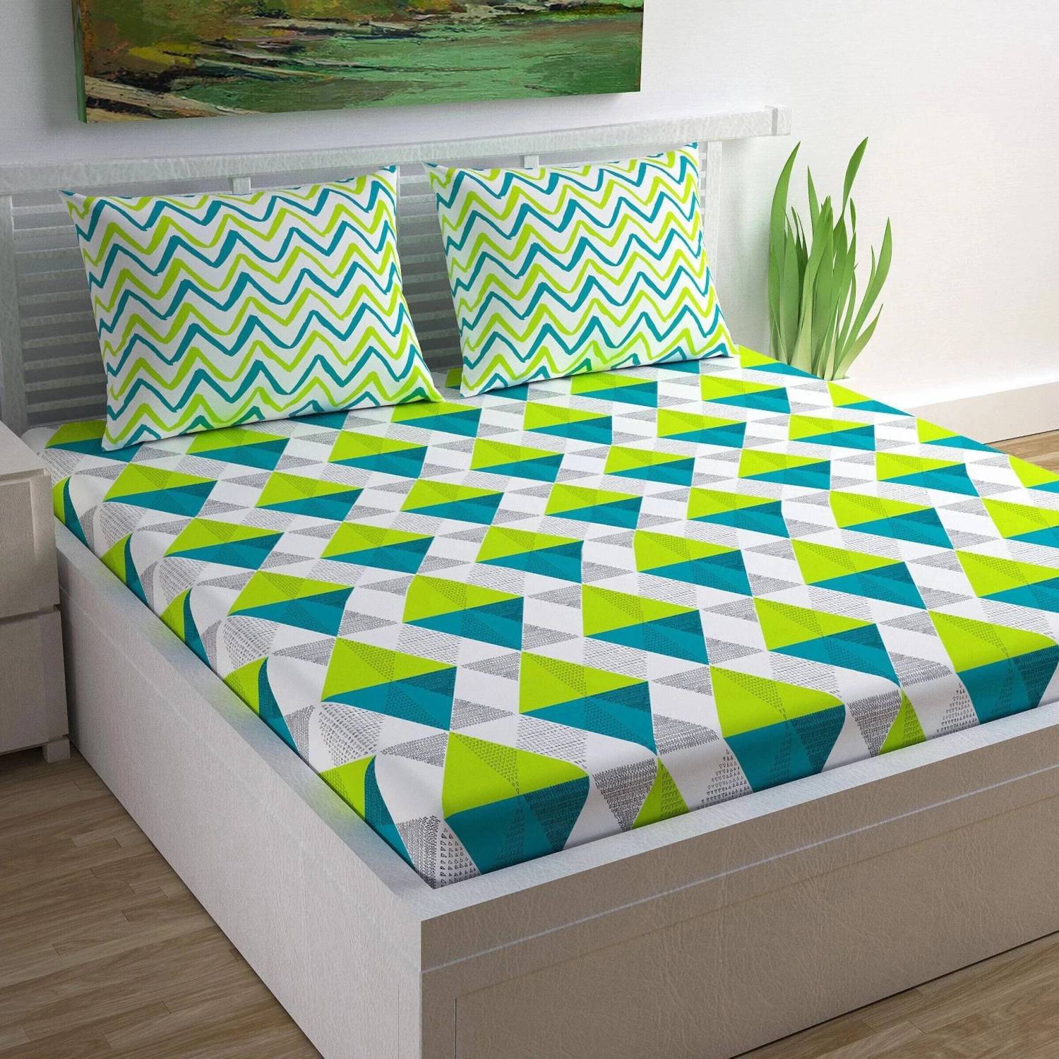 Leo Creation Cotton Double Flat 144 TC Jaipuri Prints 1 Bedsheet