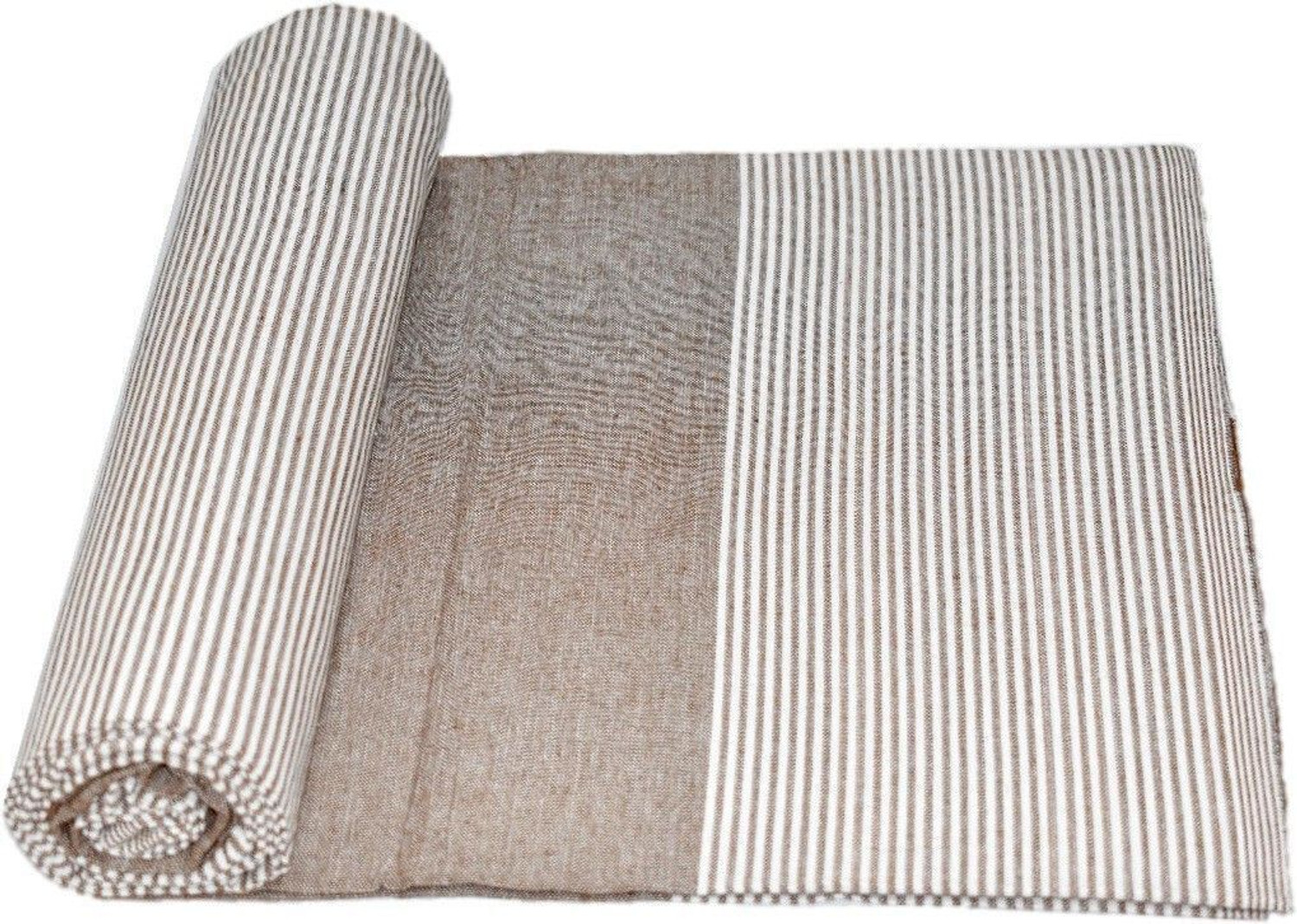 Image of TUNI MANI Cotton Single Flat 70 TC Striped 1 Bedsheet