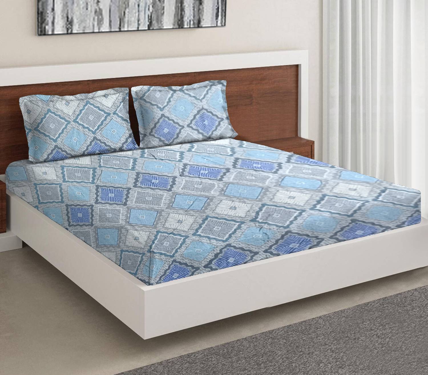 Moca by Monte Carlo Microfiber Double Flat 120 TC Printed 1 Bedsh
