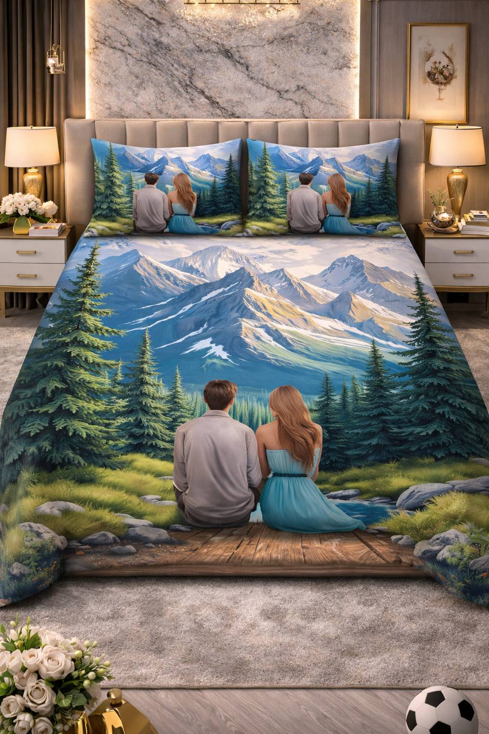 DECORWELL Polycotton King Flat 220 TC Printed 1 Bedsheet (Multico