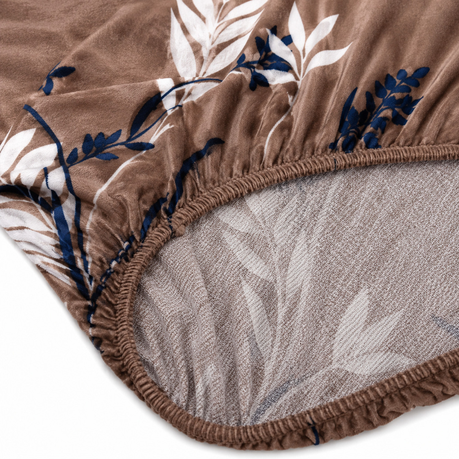 Image of d delazio Woolen, Velvet Double Fitted (Elastic) 300 TC Printed 2 Winter Bedsheets with 2 Pillow Covers