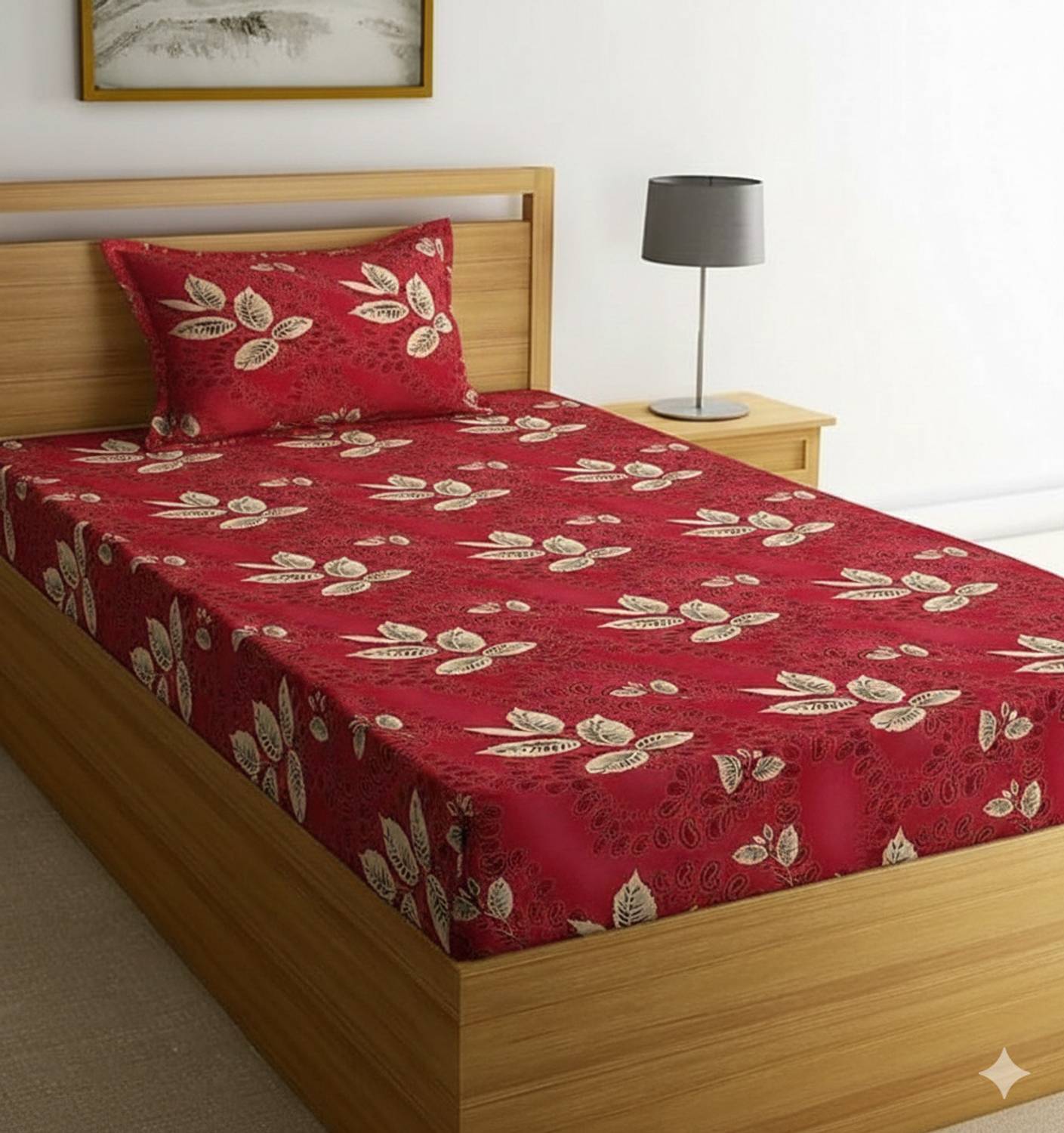 ARDM Cotton Single Flat 240 TC Floral 1 Bedsheet