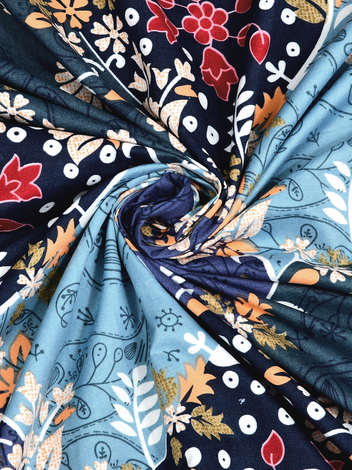 Image of Fabroli Cotton Single Flat 300 TC Printed 1 Bedsheet