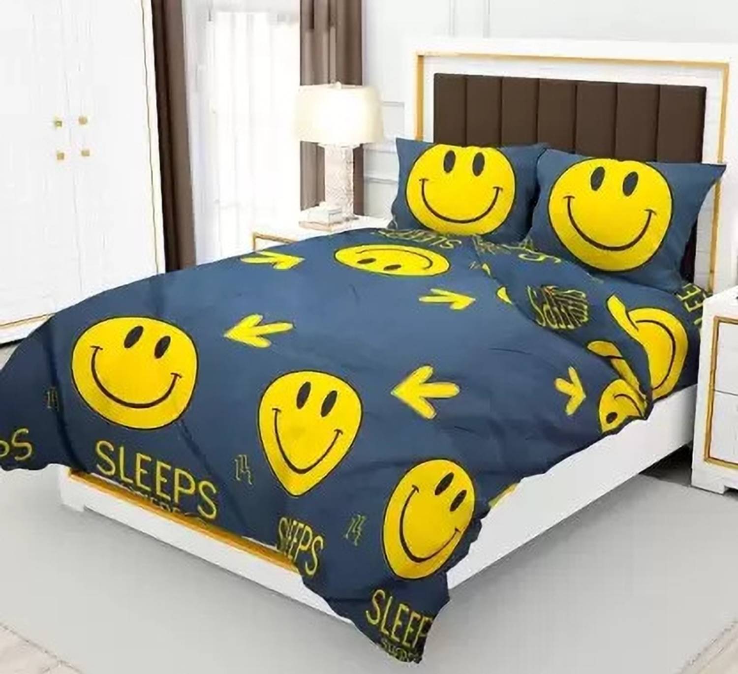 HAVRON Cotton Double Flat 240 TC Cartoon 1 Bedsheet with 2 Pillow Covers