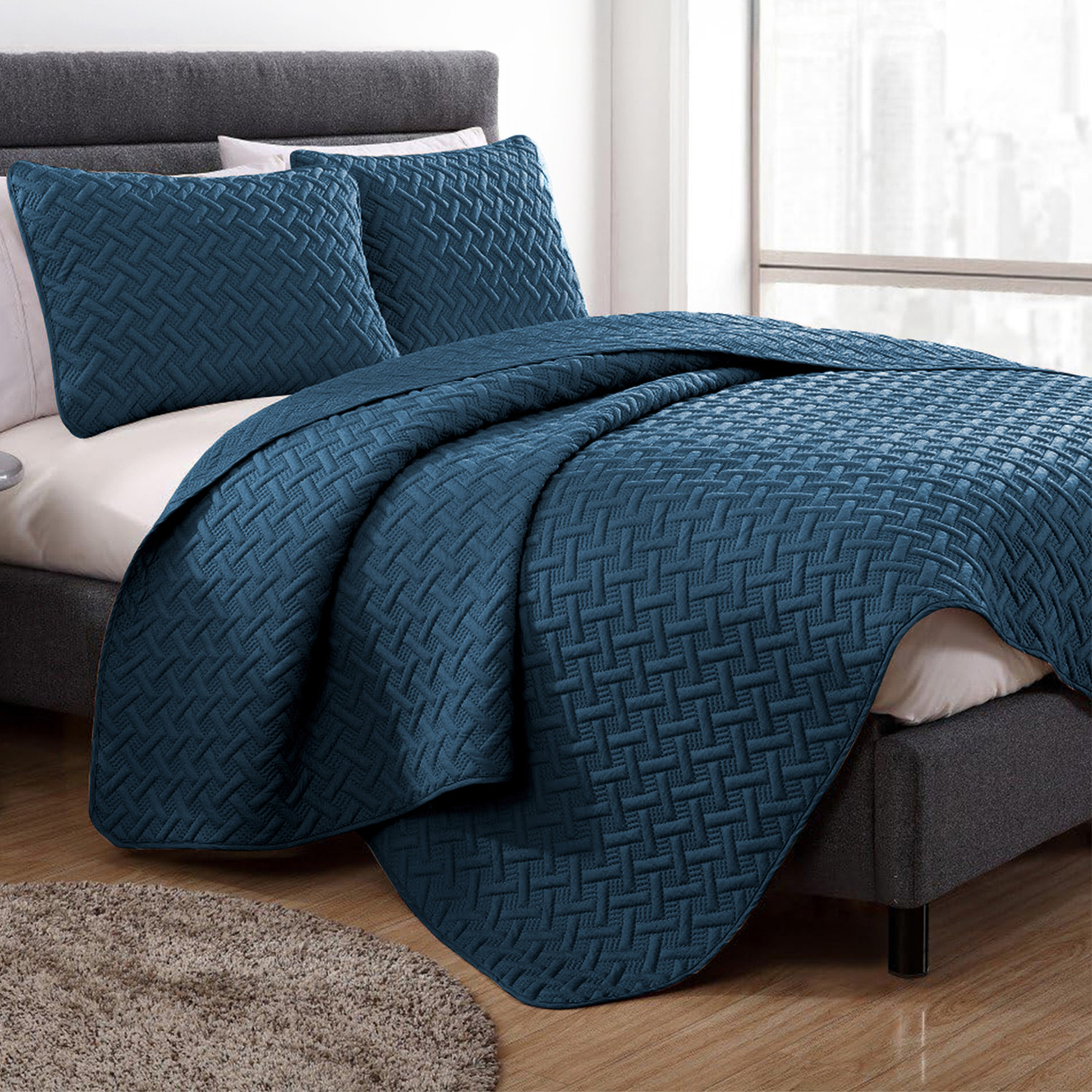 Image of Story@home Microfiber Double Flat 400 TC Solid 1 Bedsheet with 2 Pillow Covers
