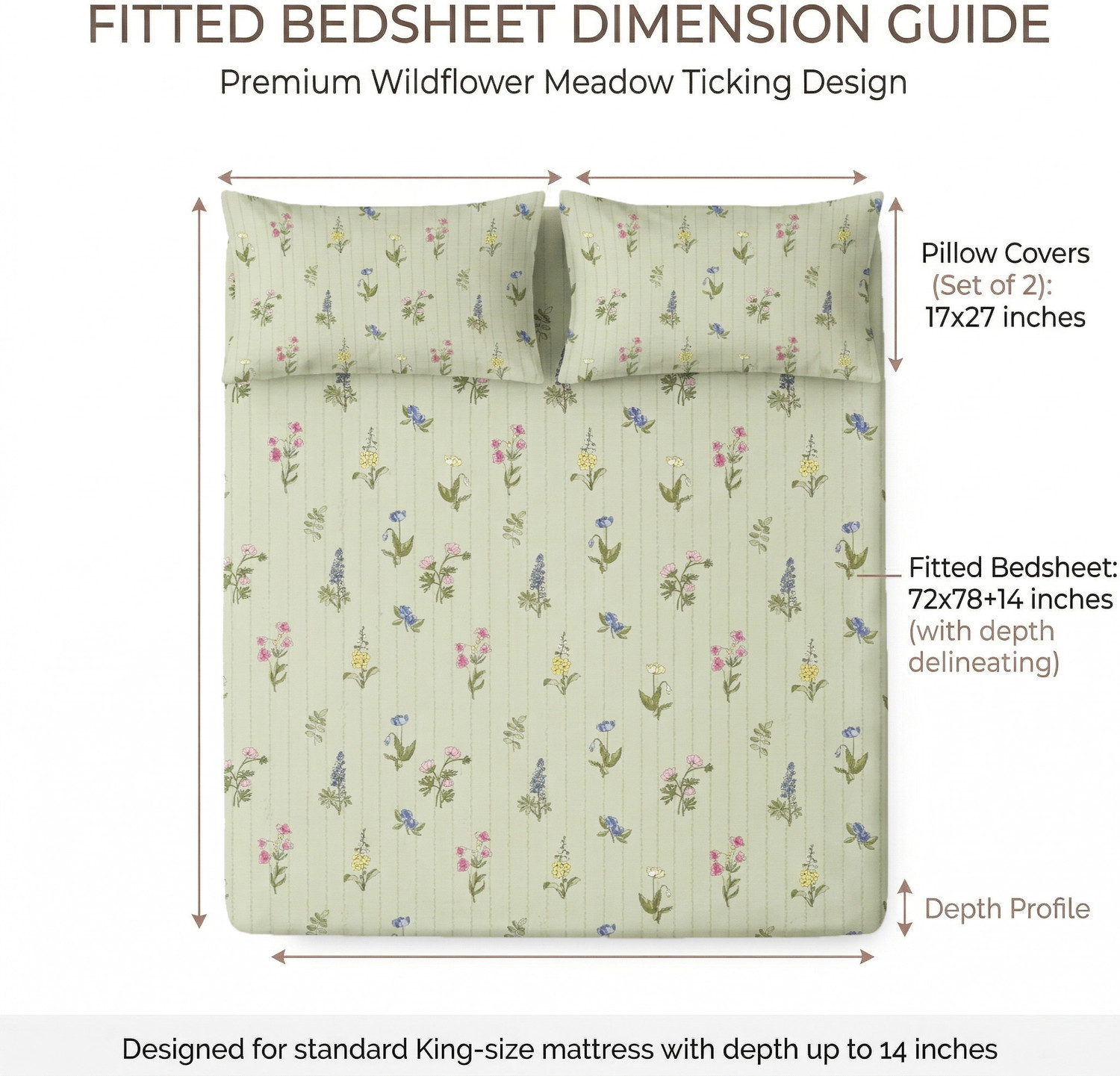 Image of SANMARINO Cotton Super King Fitted (Elastic) 220 TC Printed 1 Bedsheet with 2 Pillow Covers