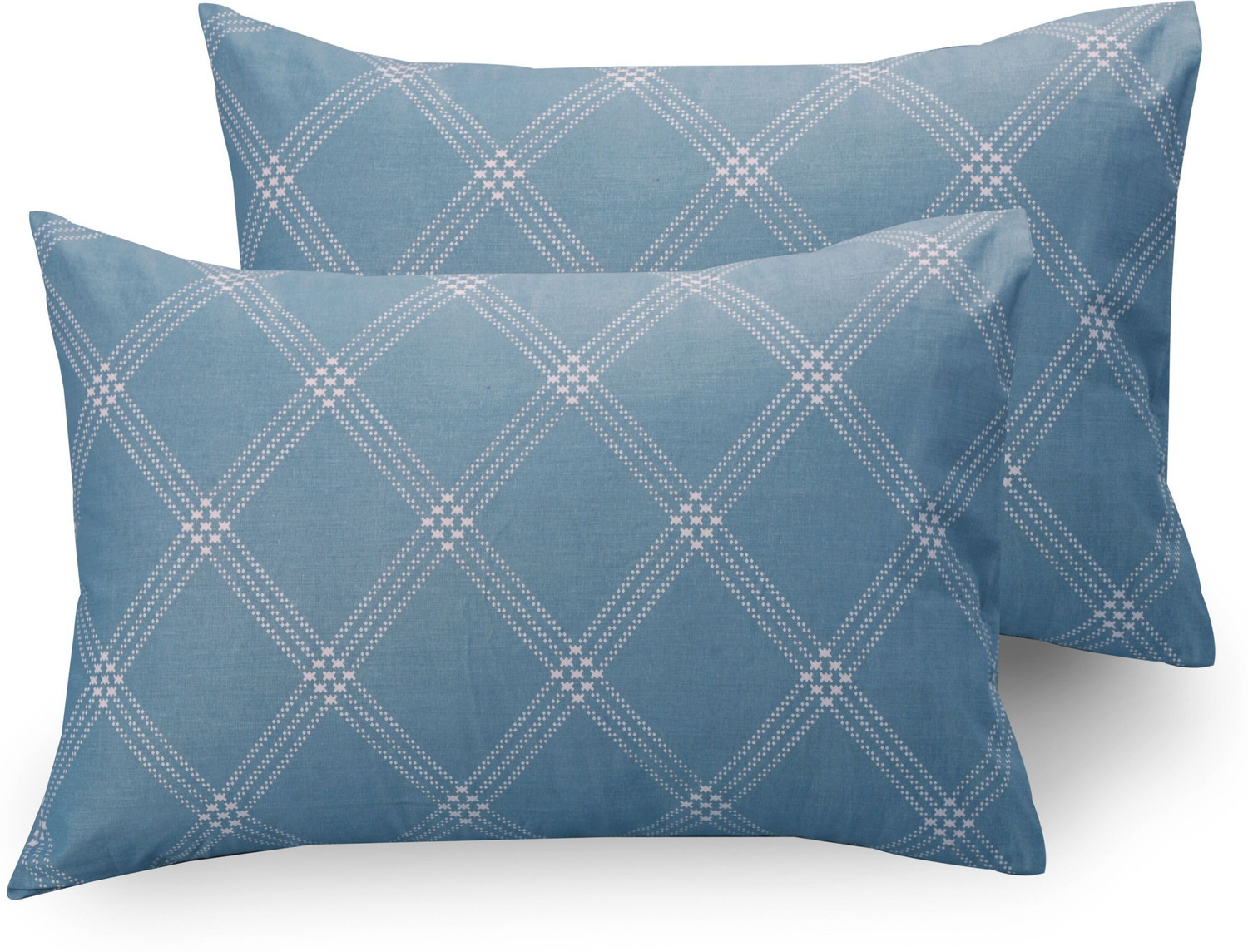 Image of Huesland Cotton Single Flat 210 TC Geometric 1 Bedsheet with 2 Pillow Covers