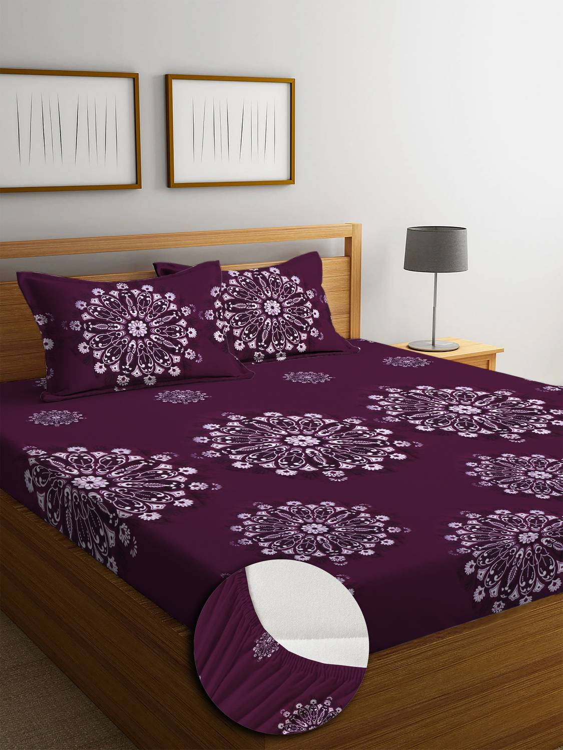 KURRY HOME FURNISHING Microfiber Double Fitted (Elastic) 250 TC F