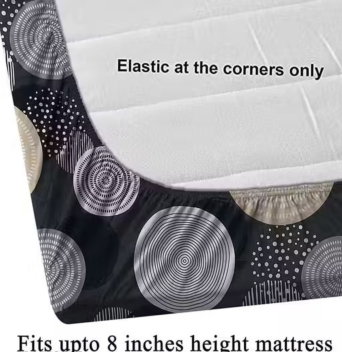 Image of RisingStar Microfiber King Fitted (Elastic) 250 TC Printed 1 Bedsheet with 2 Pillow Covers