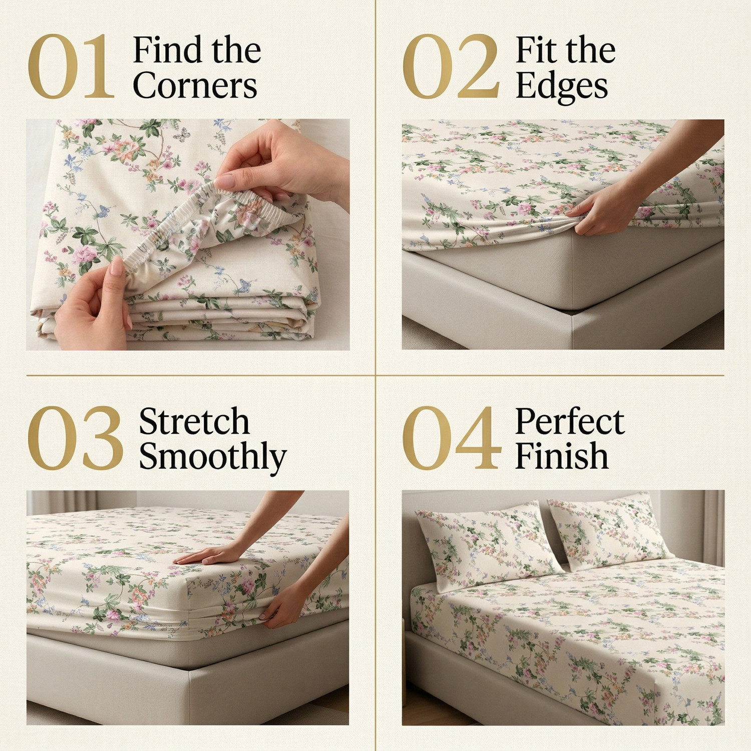 Image of SANMARINO Cotton Super King Fitted (Elastic) 220 TC Printed 1 Bedsheet with 2 Pillow Covers
