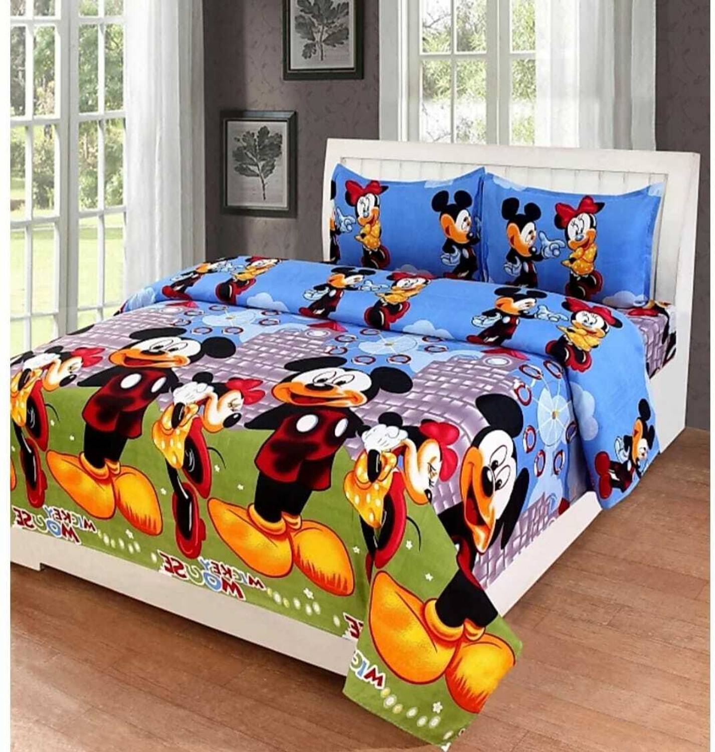 HOOGHLY Polycotton Double Flat 160 TC 3D Printed 1 Bedsheet with