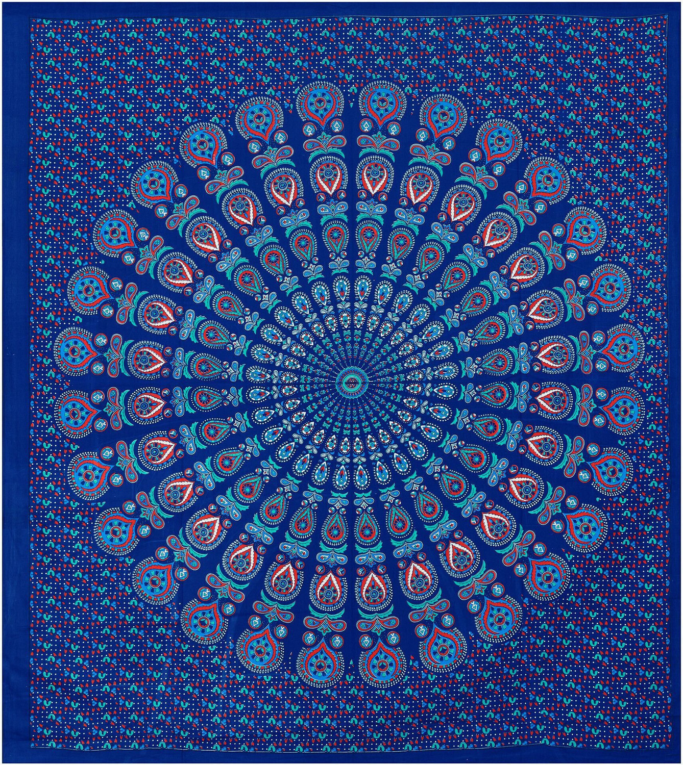 Image of Leo Creation Cotton Double Flat 144 TC Jaipuri Prints 1 Bedsheet with 2 Pillow Covers