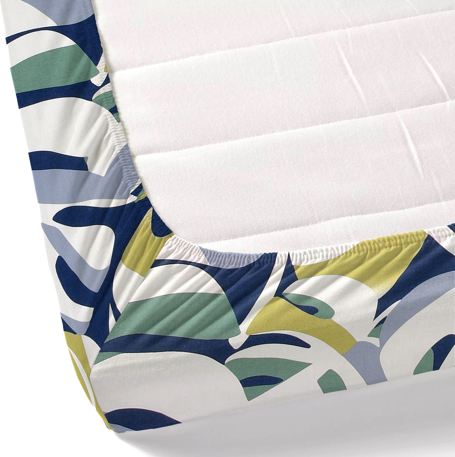 Image of haus & kinder Cotton Double Fitted (Elastic) 144 TC Printed 1 Bedsheet with 2 Pillow Covers
