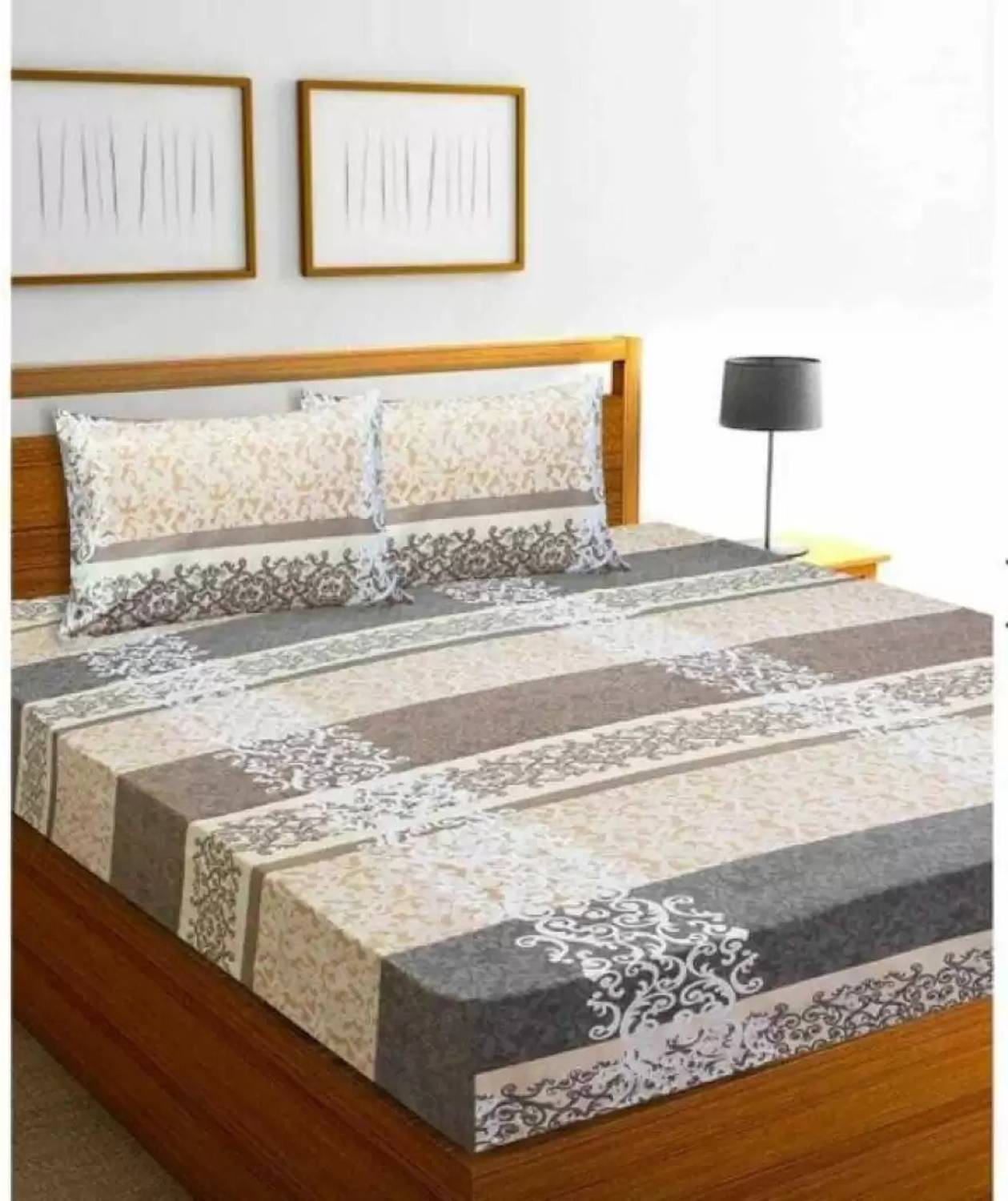A11 M@LL Microfiber King Fitted (Elastic) 220 TC Floral 1 Bedsheet with 2 Pillow Covers