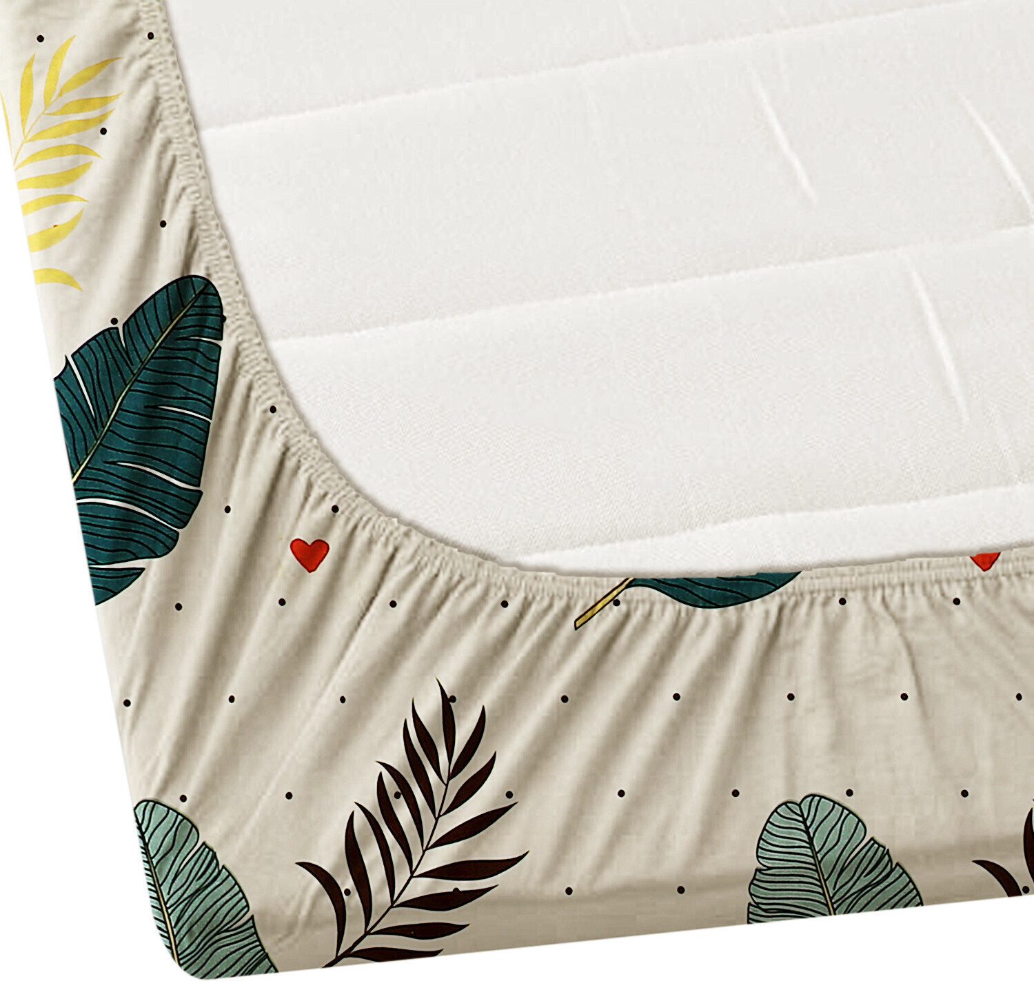 Image of SUKHAURA Cotton Double Fitted (Elastic) 255 TC Printed 1 Bedsheet with 2 Pillow Covers (Multicolor)