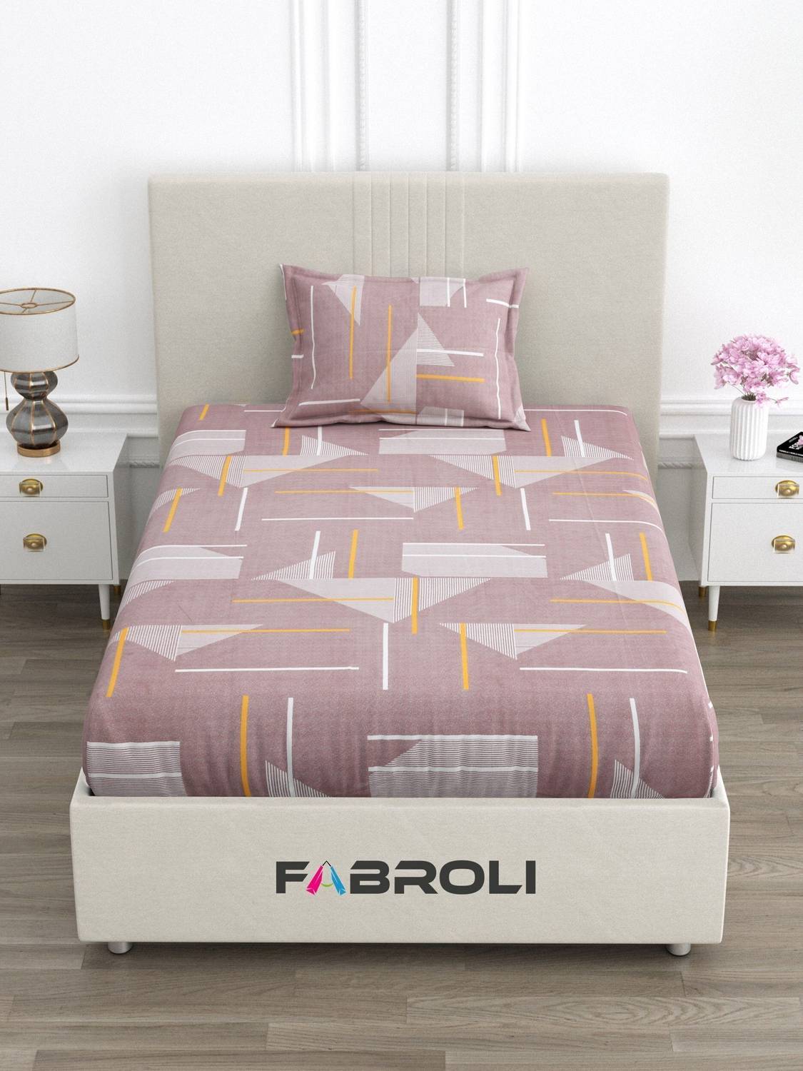 Fabroli Cotton Single Flat 300 TC Printed 1 Bedsheet (MESB 34 RED