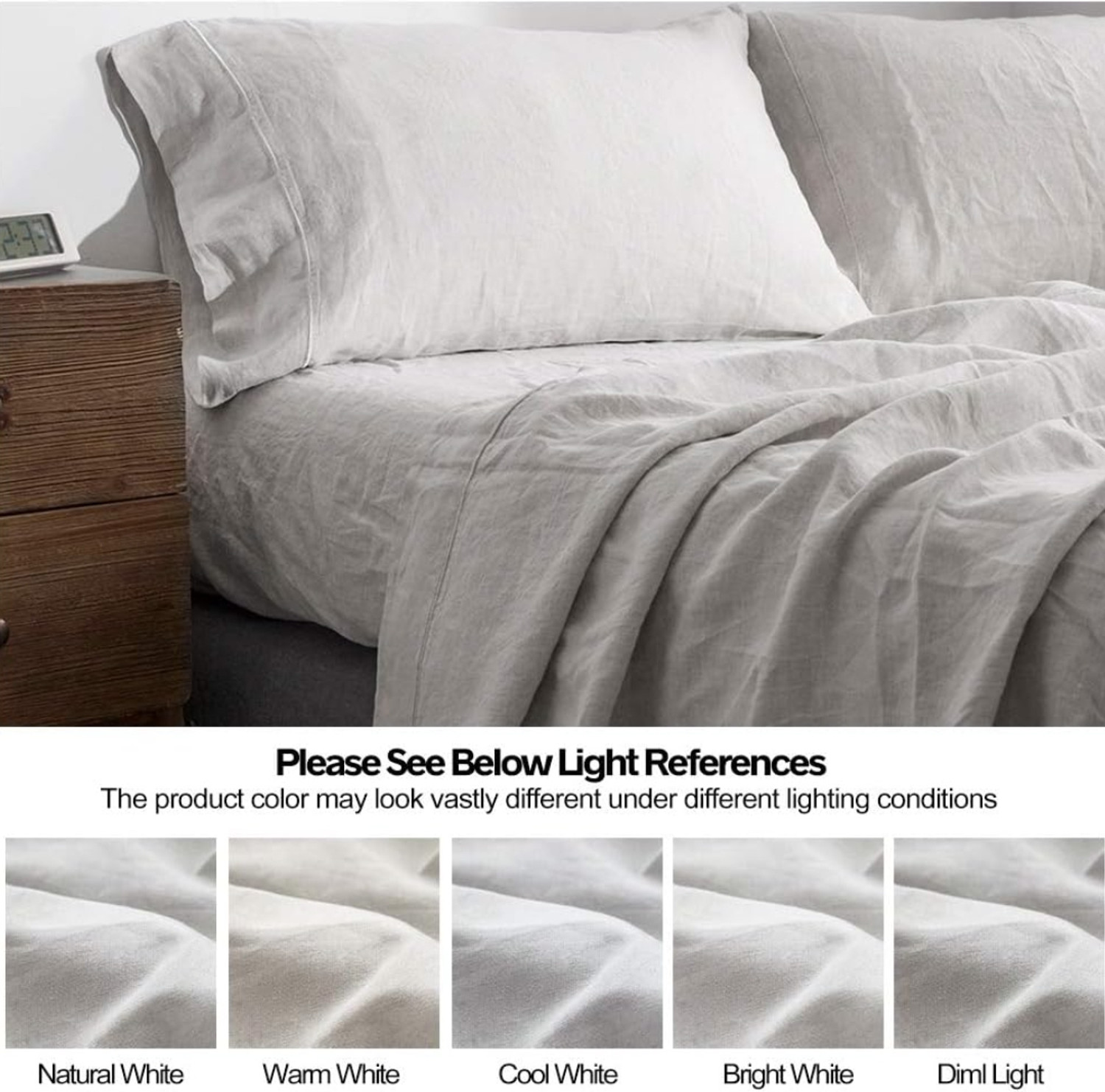 Image of Decent Home Linen Cotton Double Flat 350 TC Solid 1 Summer Bedsheet with 2 Pillow Covers