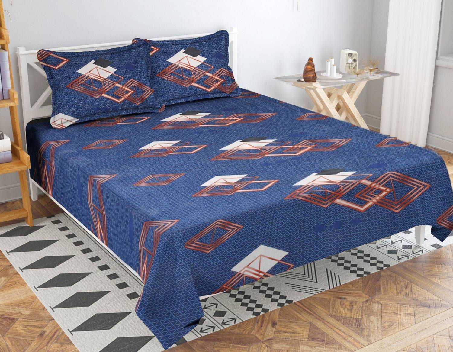 VAS COLLECTIONS Cotton Double Flat 220 TC Floral 1 Bedsheet with
