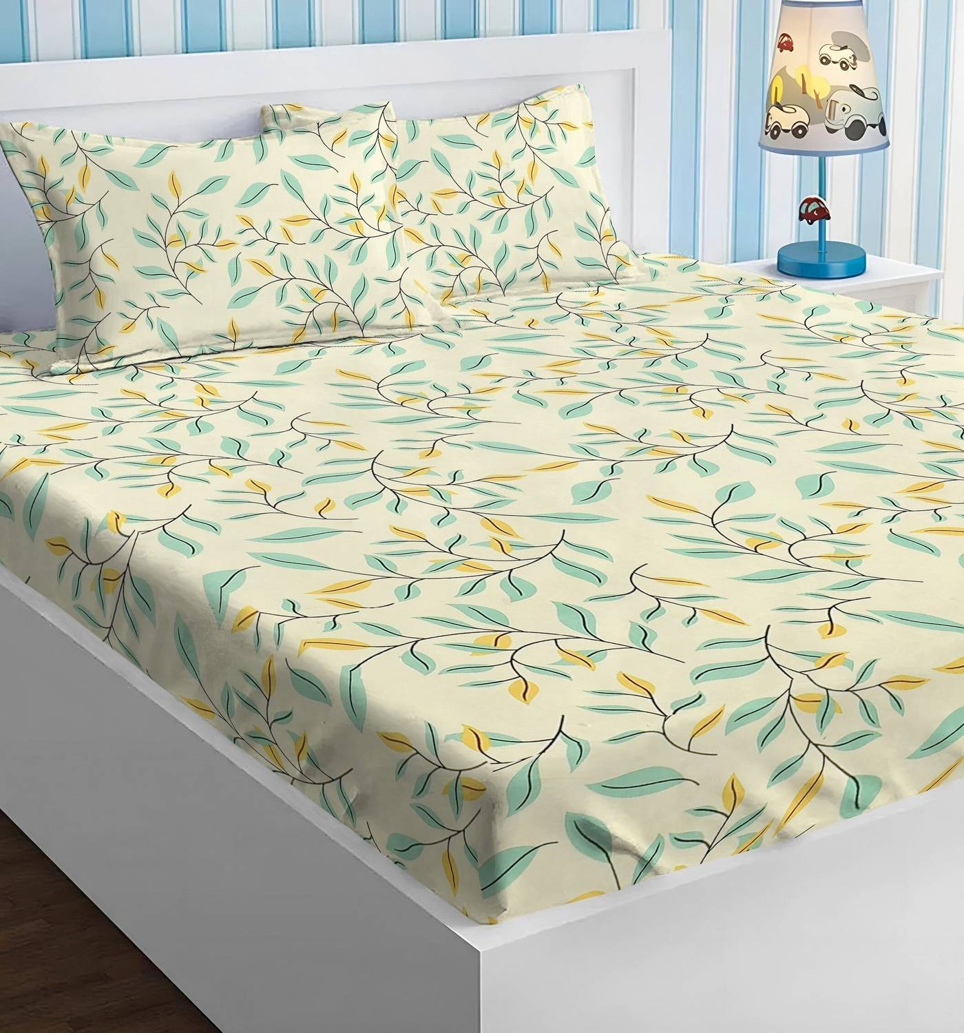 Flipkart SmartBuy Cotton Double Flat 220 TC Printed 1 Bedsheet wi