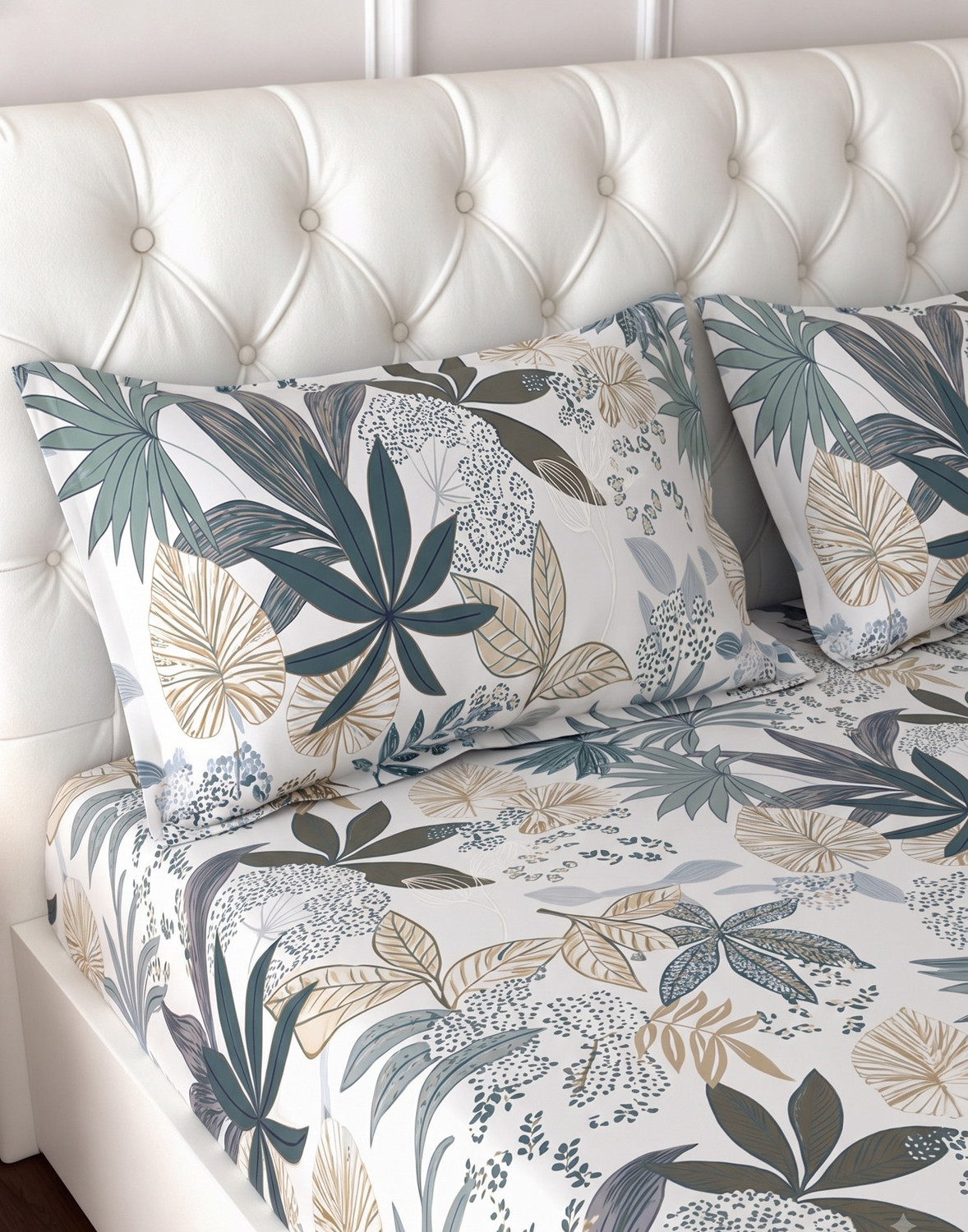 Image of Raymond Home Microfiber Double Flat 110 TC Floral 1 Bedsheet