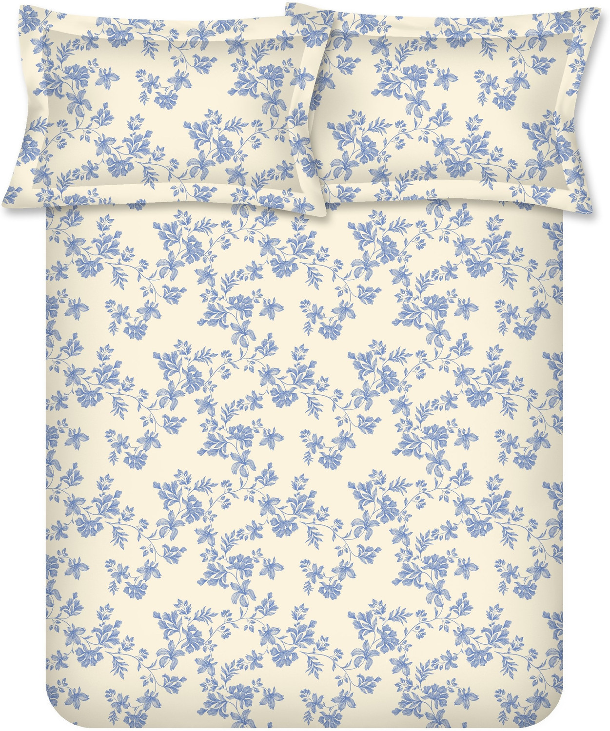Image of Raymond Home Cotton Double Fitted (Elastic) 104 TC Floral 1 Bedsheet