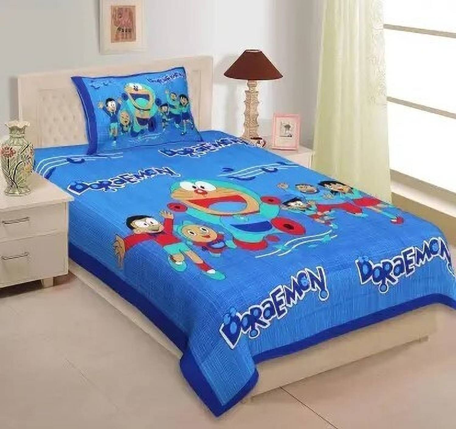 SOVLINA Cotton Single Flat 144 TC Cartoon Bedsheet - Image 4