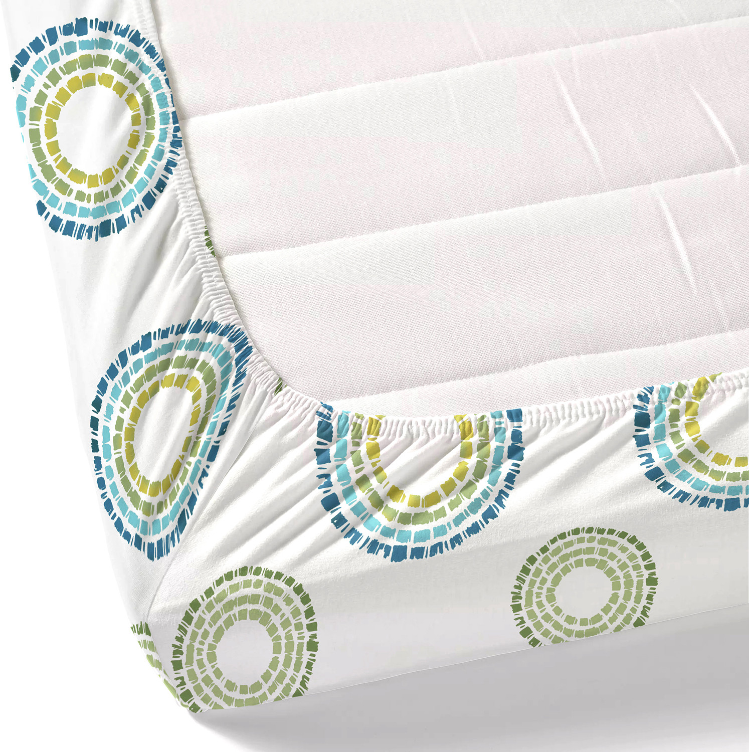 Image of haus & kinder Cotton Double Fitted (Elastic) 144 TC Printed 1 Bedsheet with 2 Pillow Covers